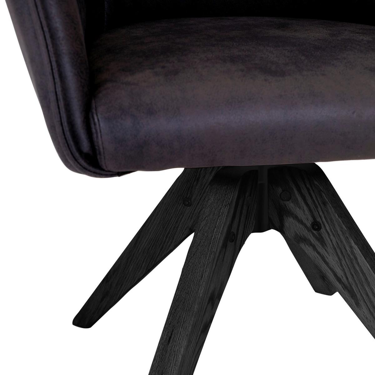 KRZESŁO Z PODŁOKIETNIKAMI CLASH - antracytowy/czarny, Design, tkanina/drewno (62/84/56cm) - Landscape