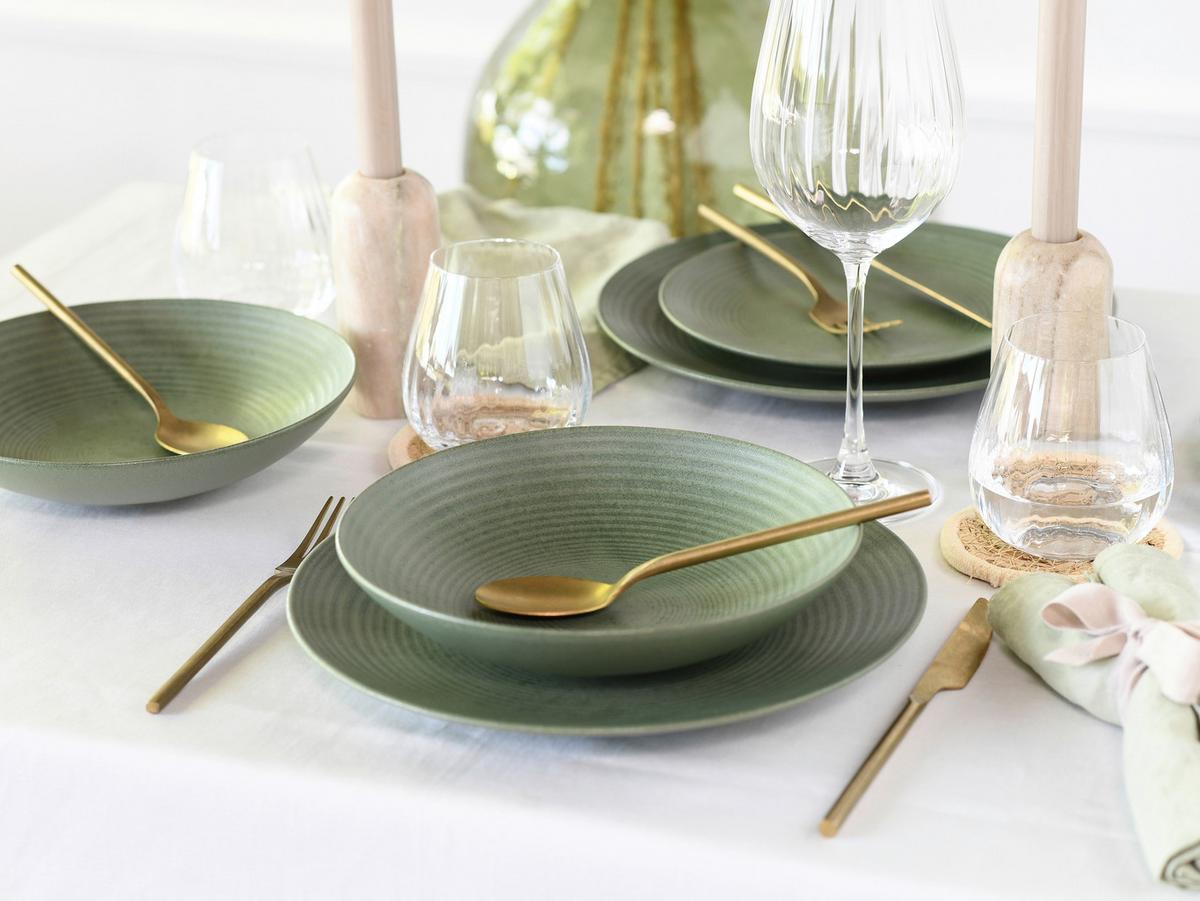 Jedilni Servis Catania Eukalyptus, 12-Delni - zelena, Basics, keramika - Creatable