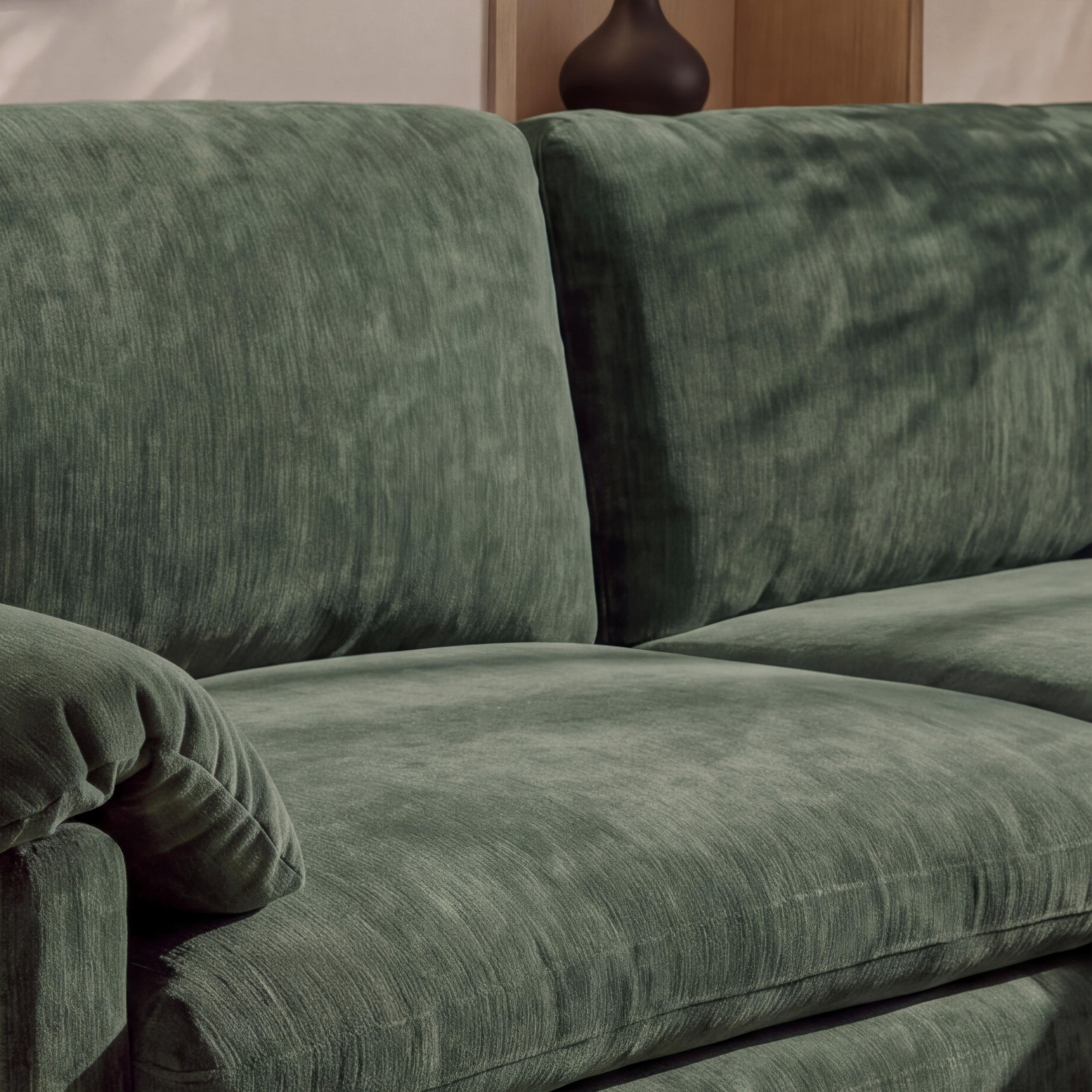 SOFFA ALESSIA - grön/svart, Modern, trä/textil (188/137cm) - Bessagi Home
