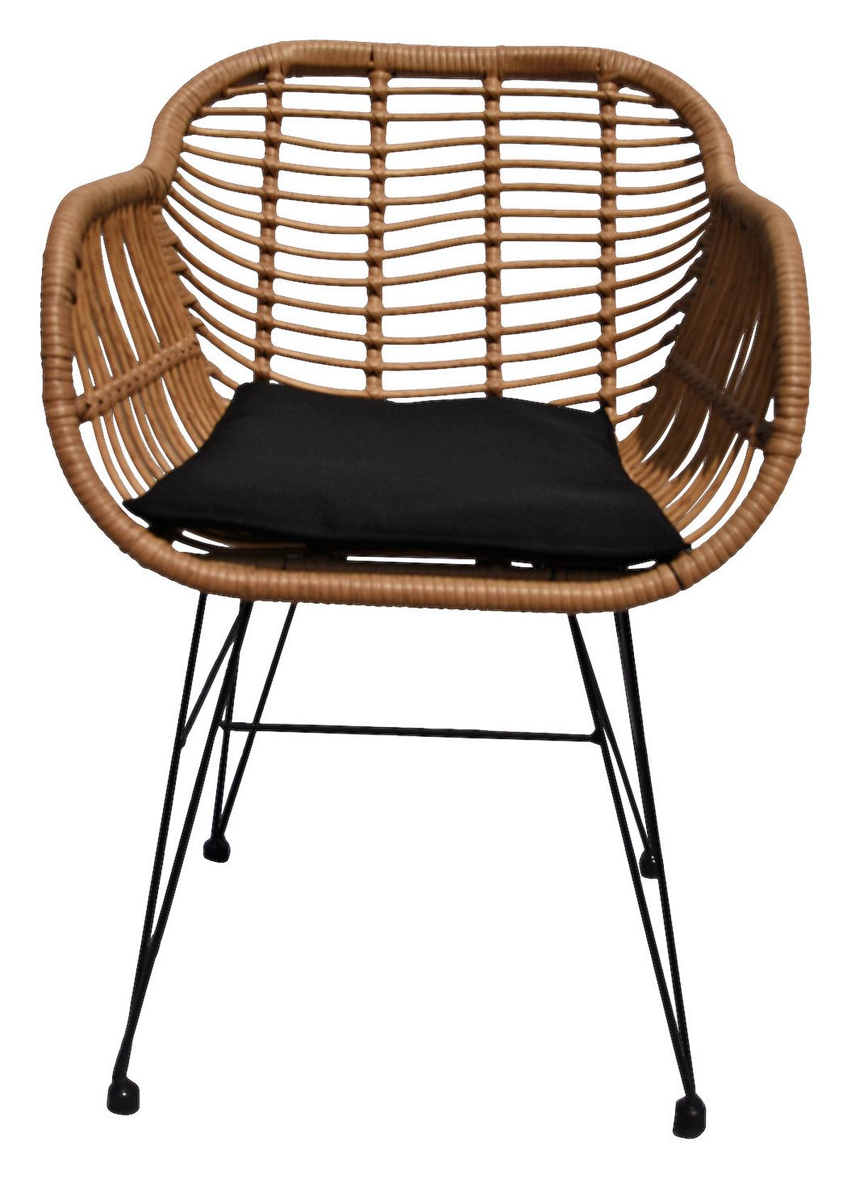 FOTEL OGRODOWY RONDA - antracytowy/kolor naturalny, Konventionell, tworzywo sztuczne/metal (56/81/60cm) - Mömax