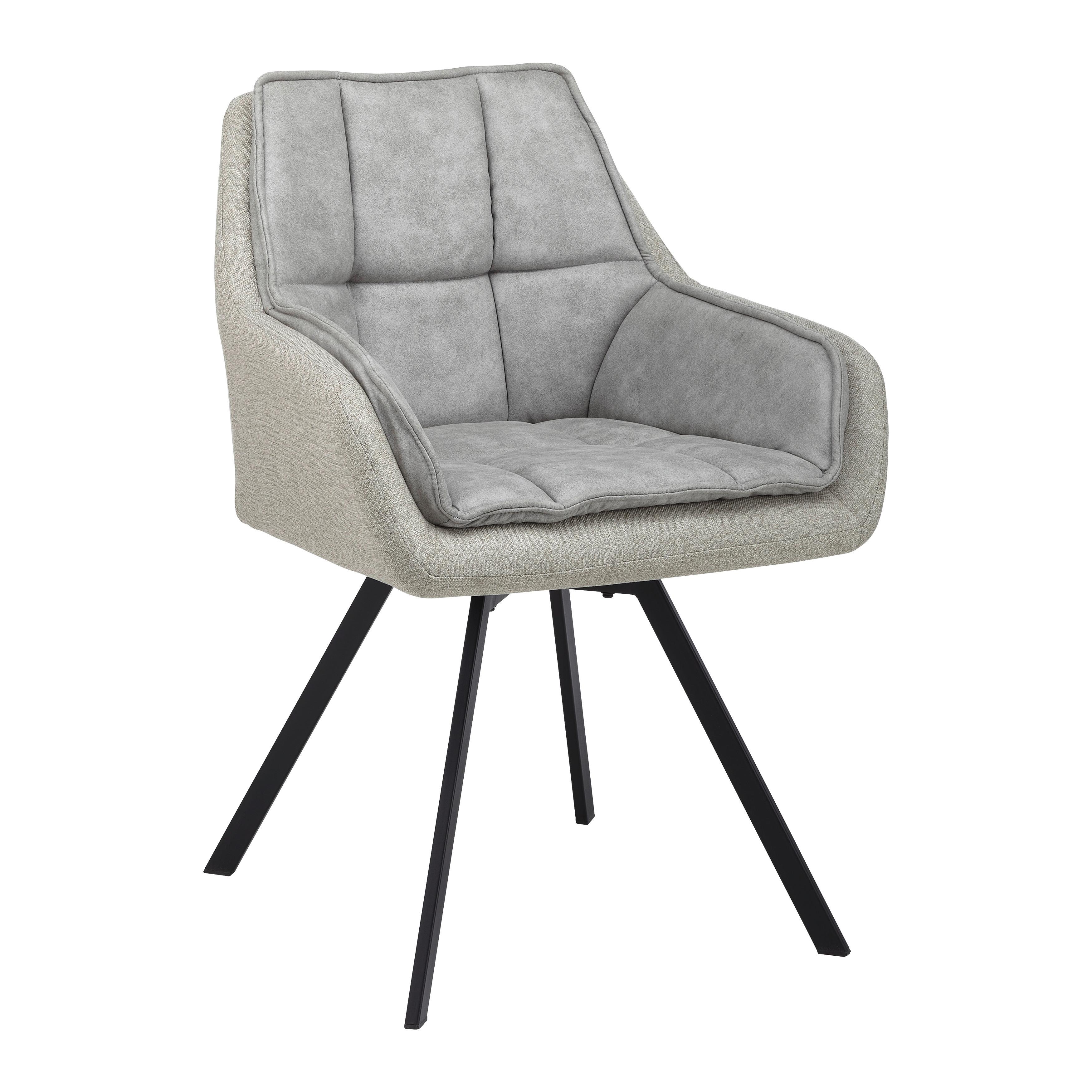 Armlehnstuhl Billy Beige Webstoff Drehbar Gepolstert - Beige/Schwarz, MODERN, Holz/Textil (62/85/62cm) - Bessagi Home