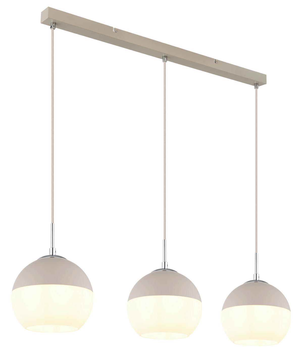Svjetiljka Viseća 15999-3h  Ragusa - bijela/boje pijeska, Design, staklo/metal (90/20/120cm) - Globo