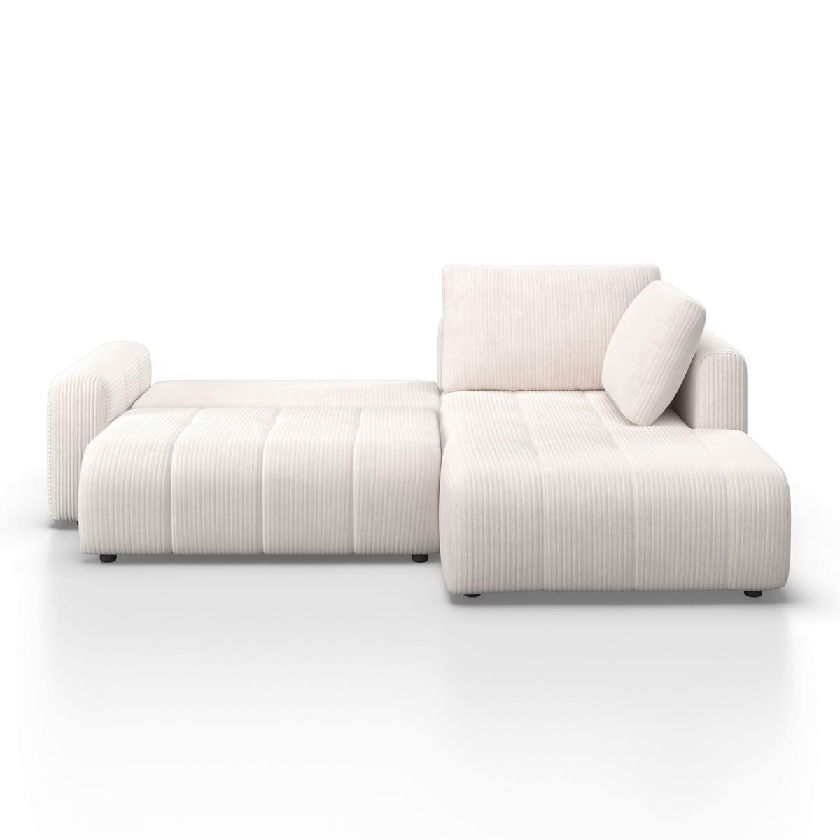 Canapea modulara GIA - alb/gri, Modern, lemn/textil (261/94/197cm) - Bessagi Home