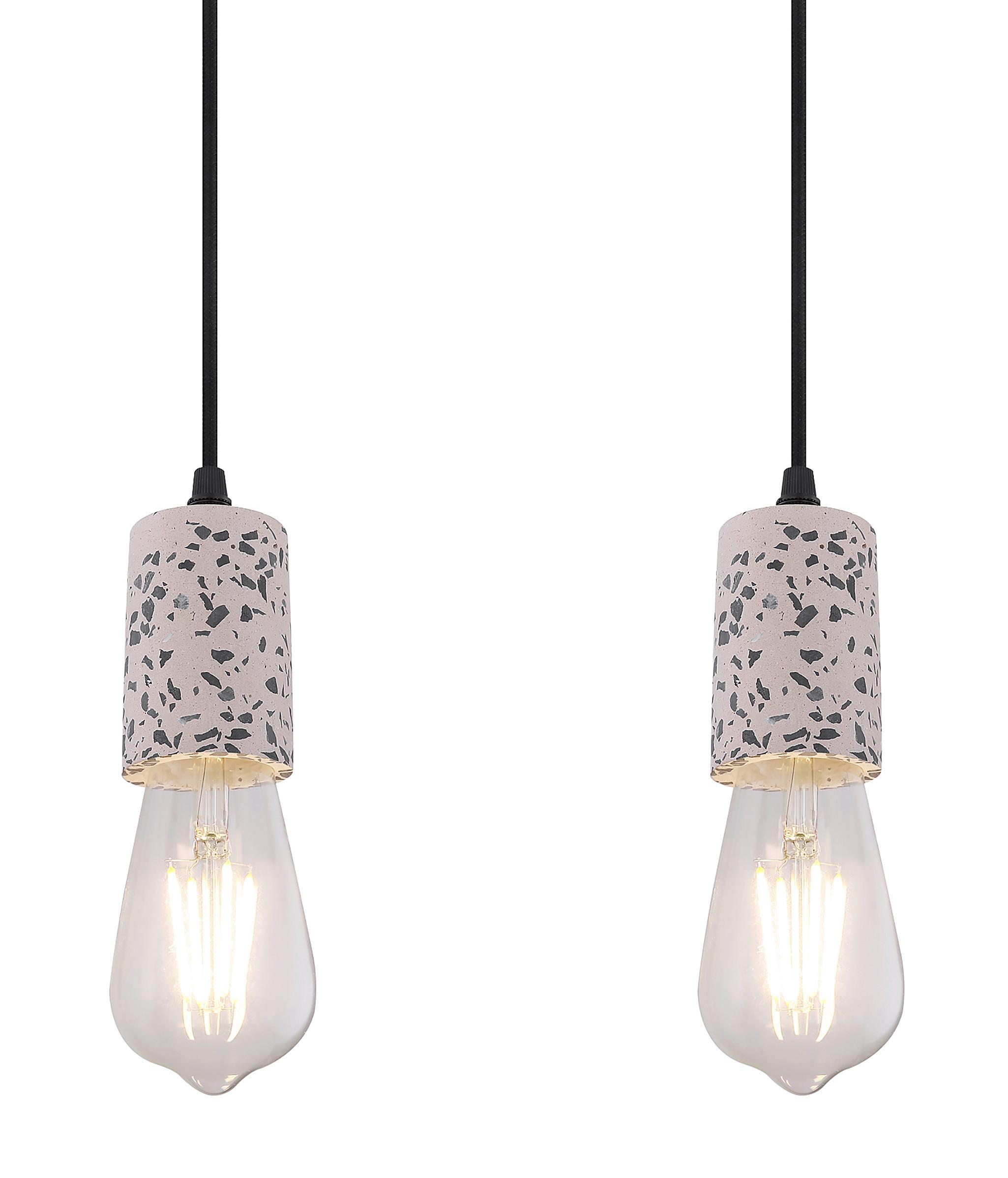 Hängeleuchte Edmund max. 40 Watt - Grau, Basics, Stein/Metall (80/5,5/120cm) - Globo