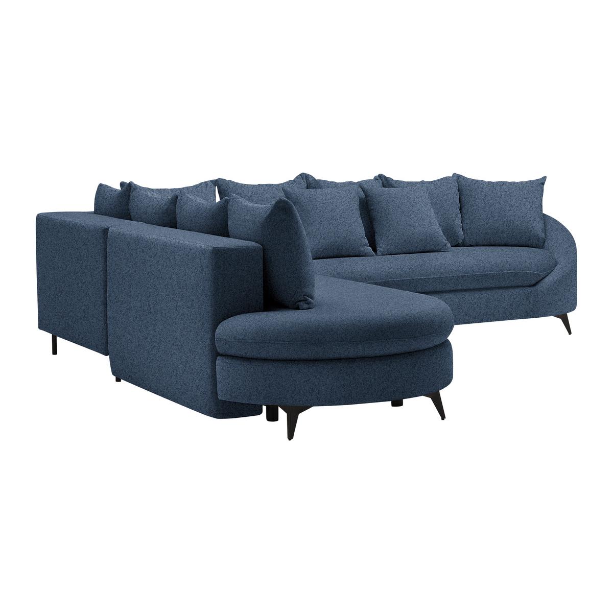 Ecksofa Axel Dunkelblau - Schwarz/Dunkelblau, MODERN, Textil/Metall (250/87/291cm) - Mömax