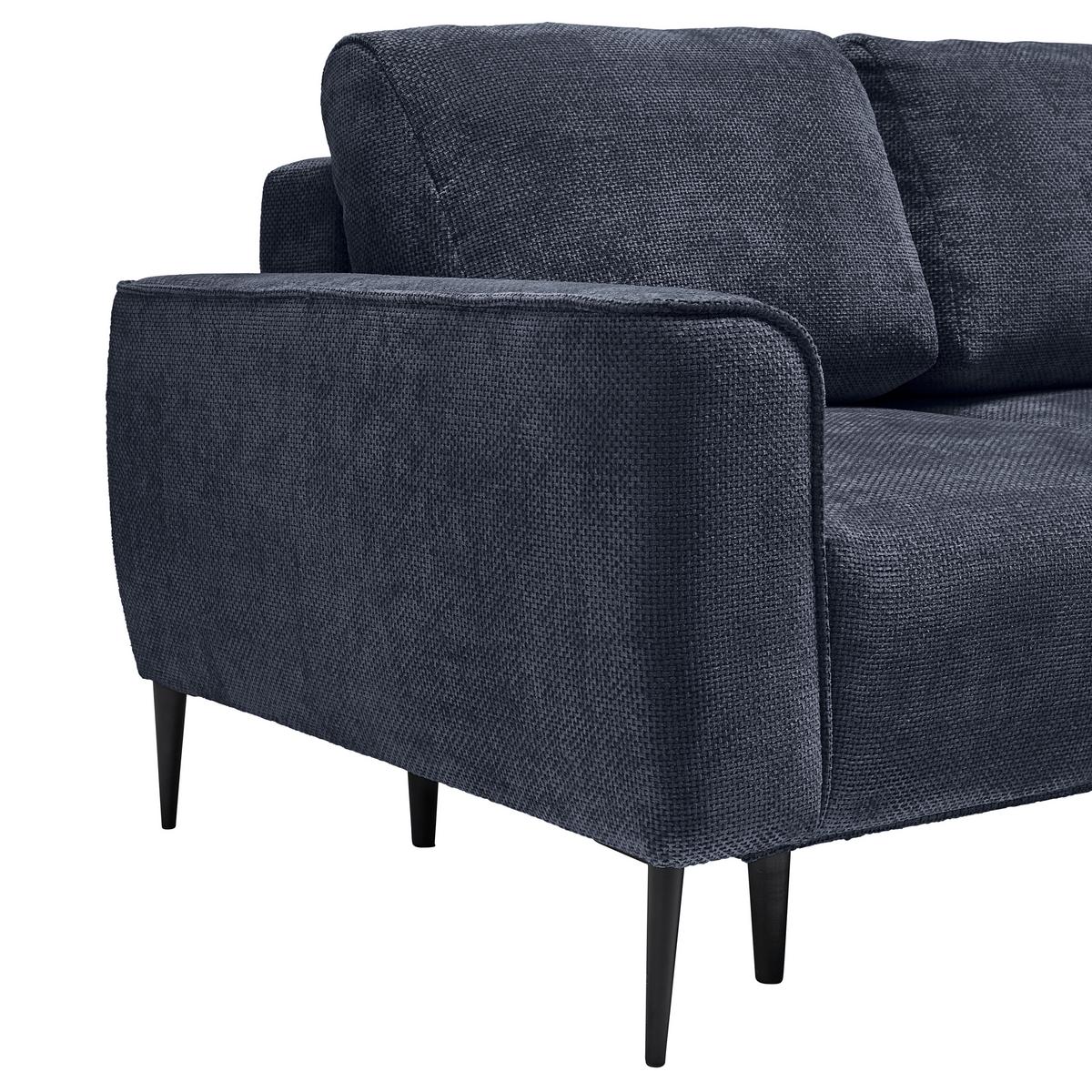 Ecksofa Custom Royalblau - Schwarz/Dunkelblau, MODERN, Textil/Metall (255/164cm) - Mömax