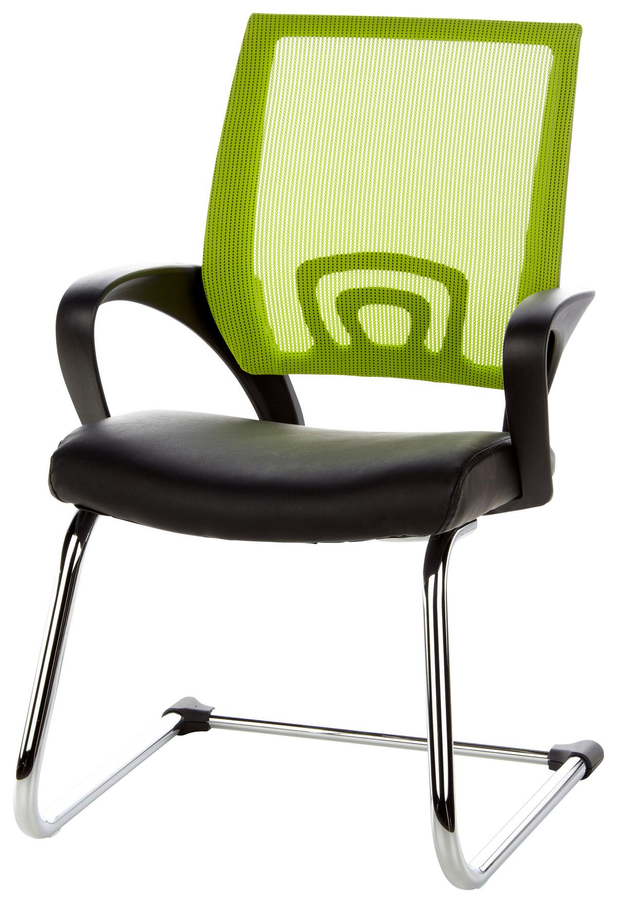 Konferenčni Stol Visto Net V, Črna, Zelena - srebrne barve/črna, Basics, kovina/tekstil (57/98/52cm) - MID.YOU