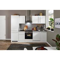 Küchenblock Jazz mit Geräten ca.280cm Weiß Hochglanz - Weiß Hochglanz/Dunkelgrau, LIFESTYLE, Holzwerkstoff/Kunststoff (280cm) - P & B