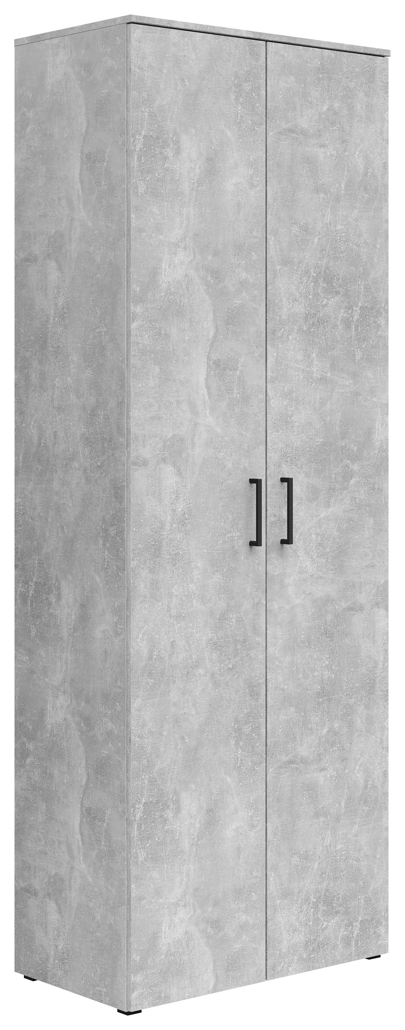 Schrank Multistauraum Betonoptik - Schwarz/Grau, MODERN, Holzwerkstoff/Kunststoff (70/195/40cm) - Mömax