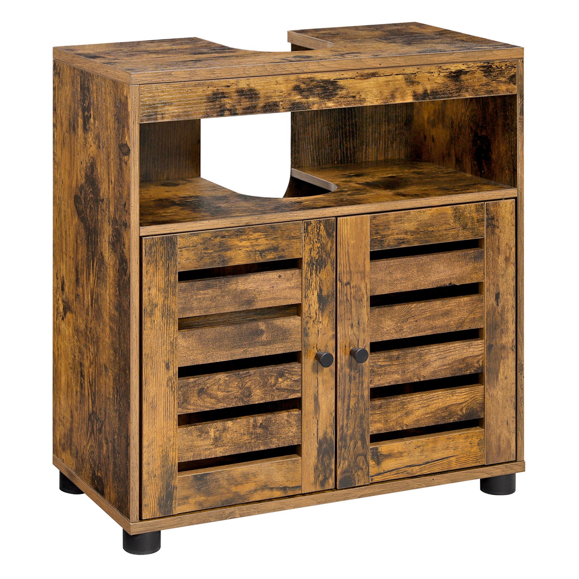 WASCHBECKENUNTERSCHRANK BBK04BXV1 - Schwarz/Braun, Trend, Holzwerkstoff/Kunststoff (60/63/30cm) - MID.YOU