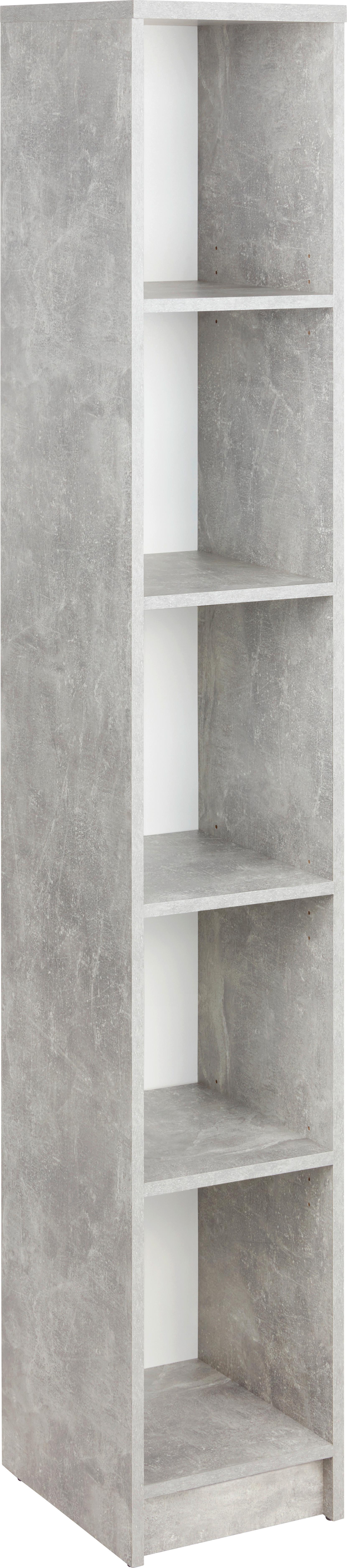 Regal 4-you New Yur06, Siva, Bela - barve kroma/siva, Moderno, umetna masa/leseni material (30/189,5/34,6cm) - Mömax
