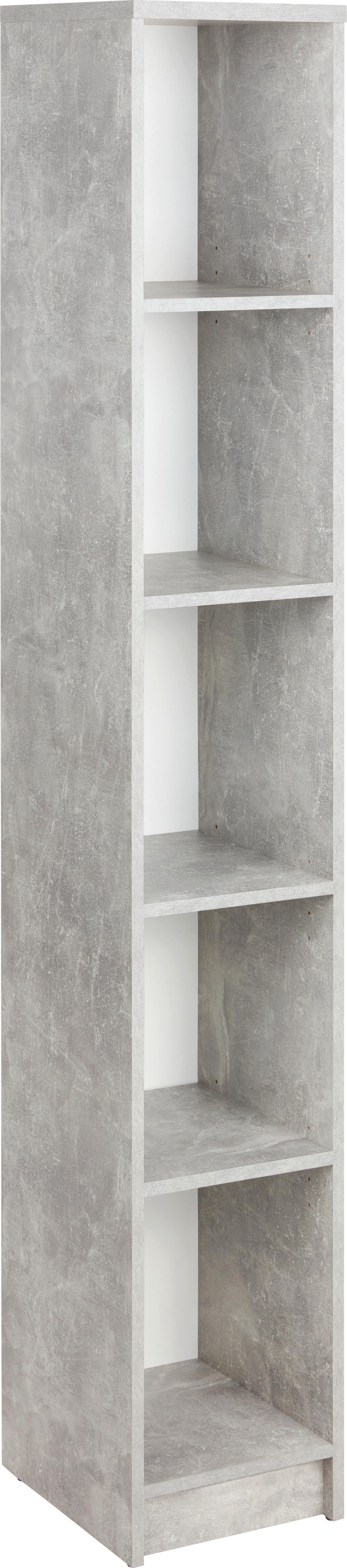 Regal 4-you New Yur06, Siva, Bela - barve kroma/siva, Moderno, umetna masa/leseni material (30/189,5/34,6cm) - Mömax