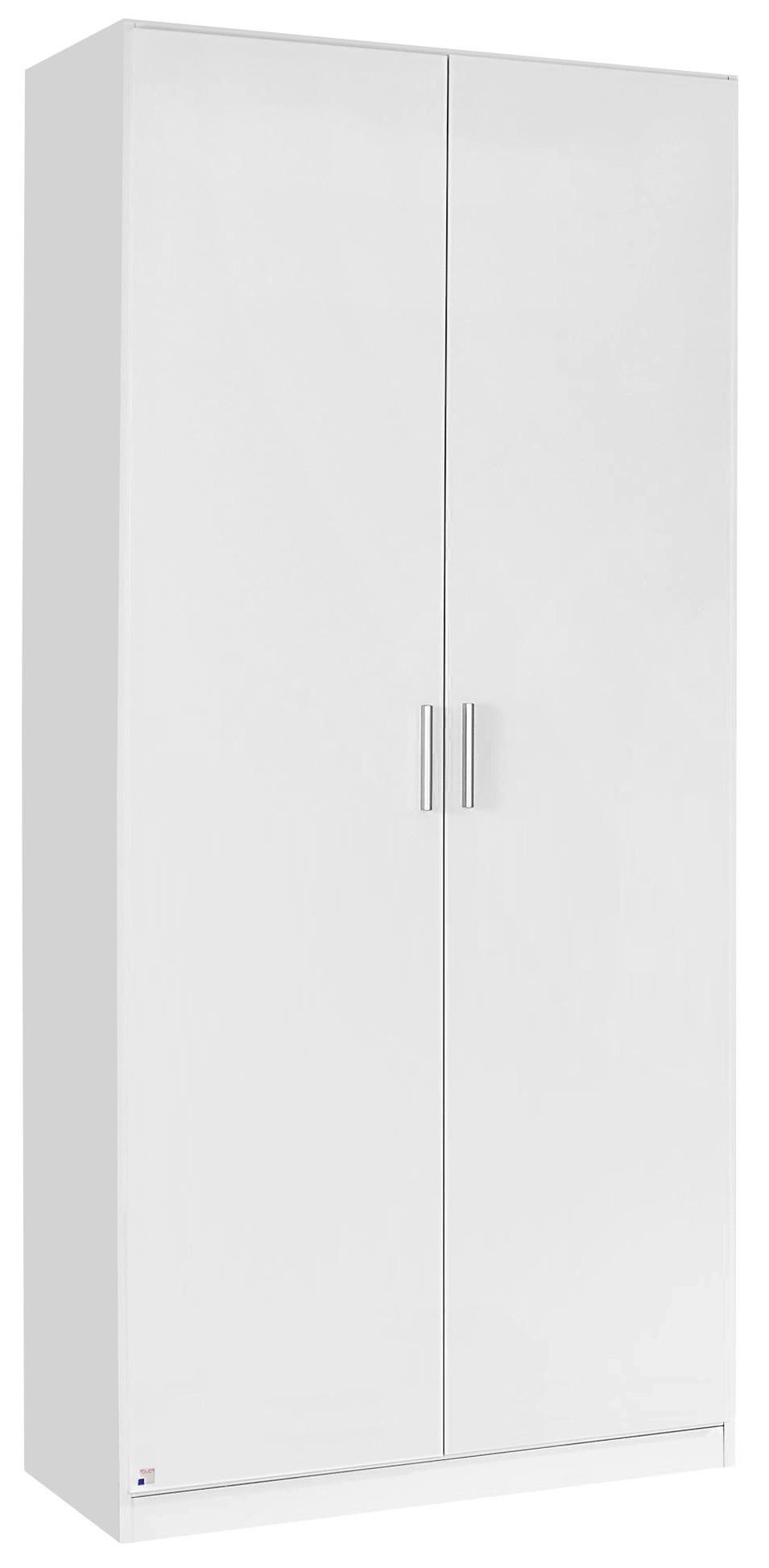 Omara S Klasičnimi Vrati Celle, Bela - bela/barve aluminija, Design, umetna masa/leseni material (91/210/54cm) - Carryhome