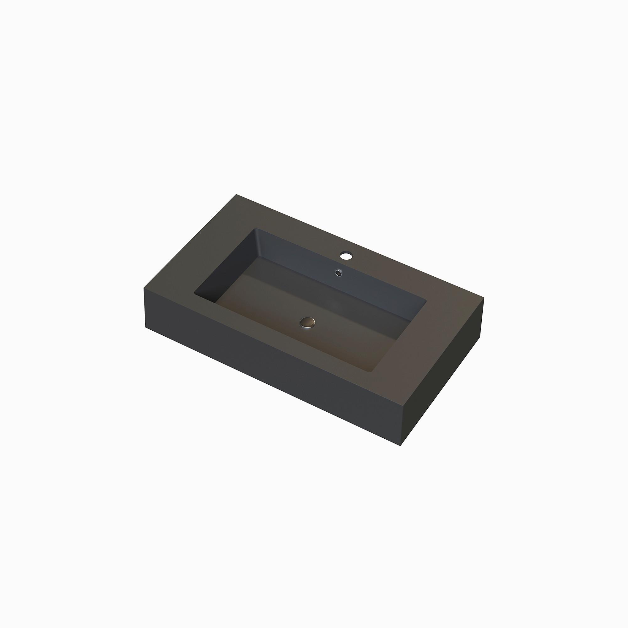 Umivaonik Modigliani - crna, Moderno, prirodni materijali (80/46cm)