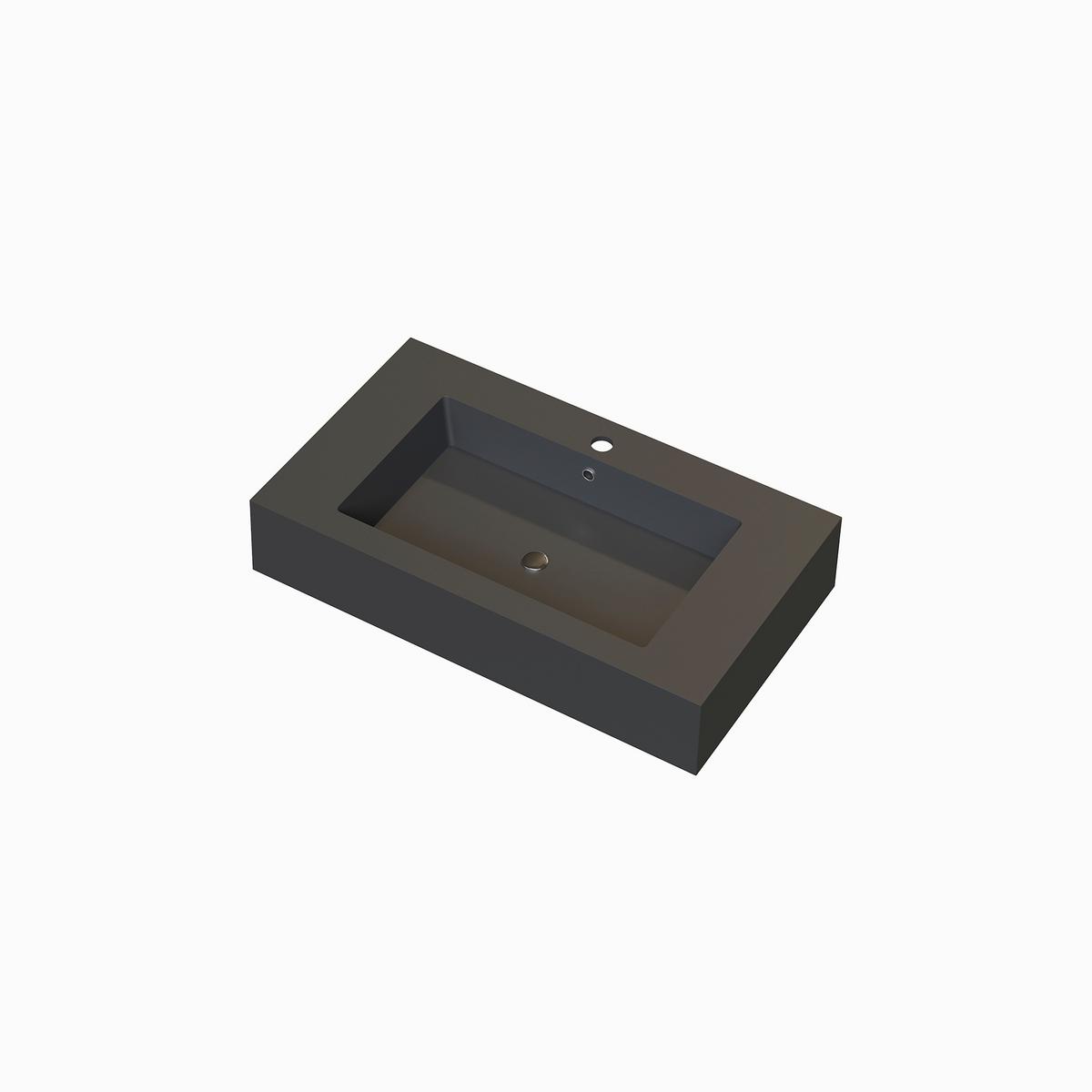 Umivaonik Modigliani - crna, Moderno, prirodni materijali (80/46cm)