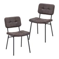 Stuhl 2er-Set Valentin Taupe gepolstert - Taupe/Schwarz, MODERN, Holz/Textil (44/80/59cm) - Bessagi Home