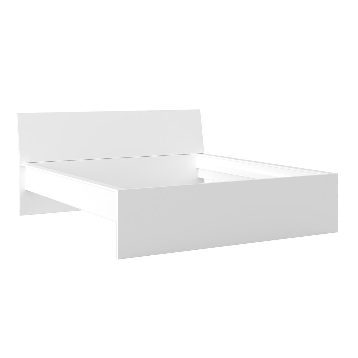 Bett Unit 180 Weiß ca. 180x200cm - Weiß, KONVENTIONELL, Holzwerkstoff (180/200cm) - Based