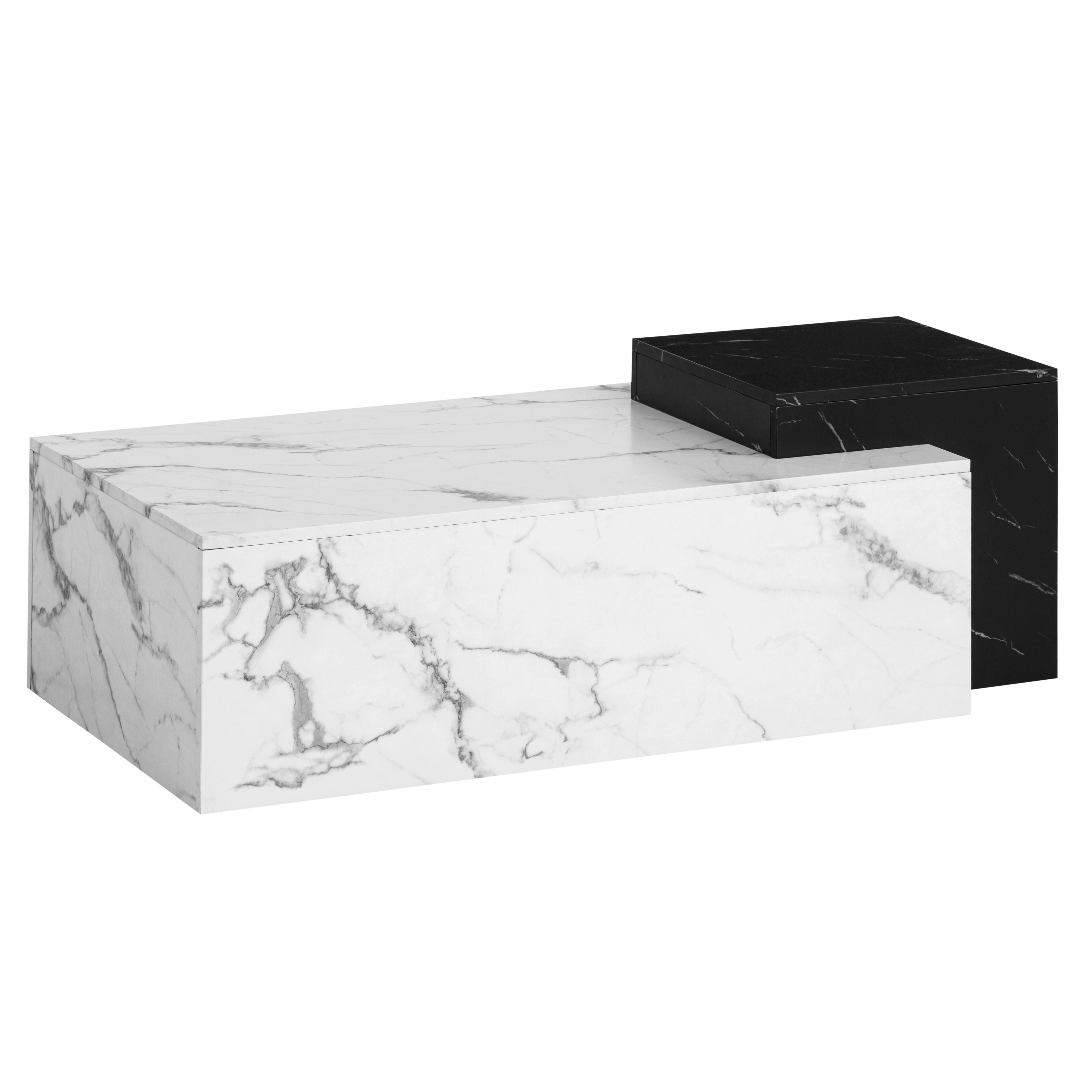 COUCHTISCH WL7.143 - Weiss/Schwarz, Design, Holzwerkstoff (120/60/40cm) - Livetastic