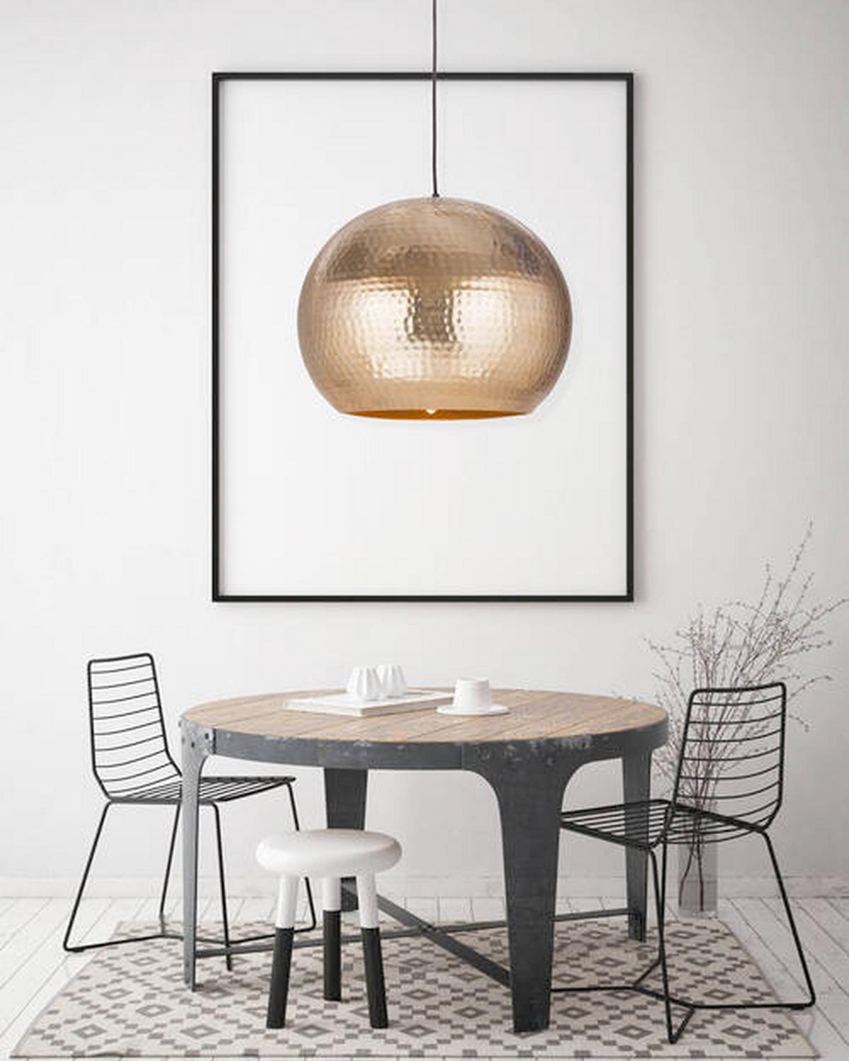 Hängeleuchte Y28uy - Champagner, Design, Metall (47/35/47cm) - Kayoom