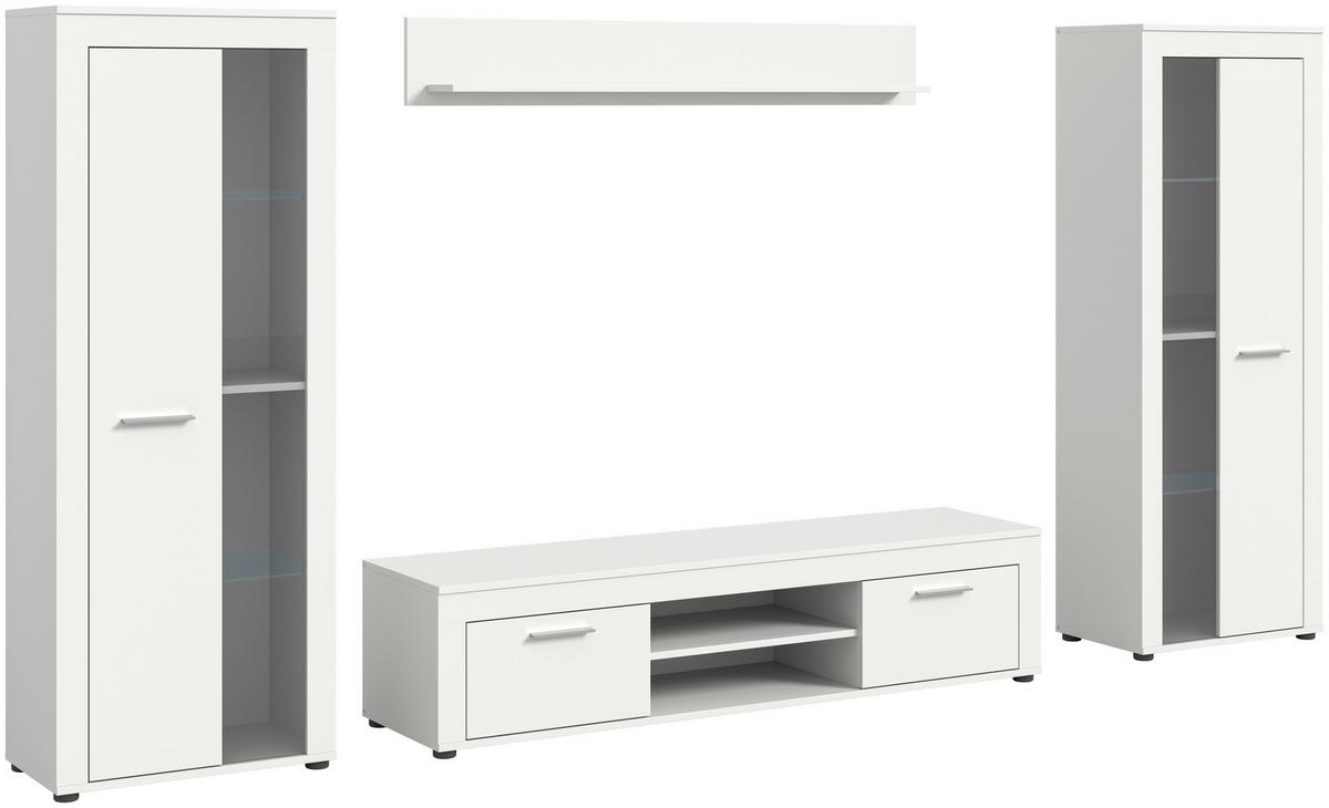 ANSAMBLU MOBILIER CAMERA DE Z JAM - alb, Design, sticlă/material pe bază de lemn (310/159/35cm) - Modern Living