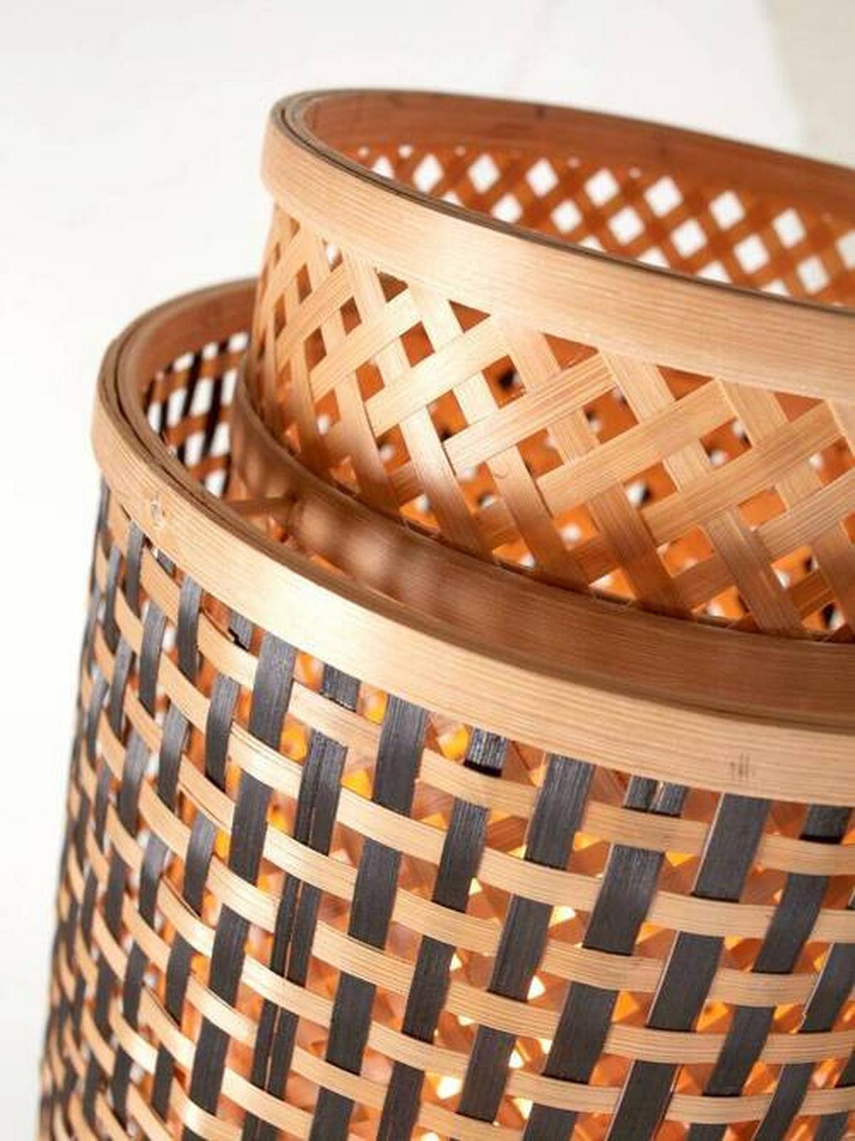 Stoječa Svetilka Bhutan, Črna, Bambus - črna/naravne barve, Trend, les (20/145cm) - Good & Mojo