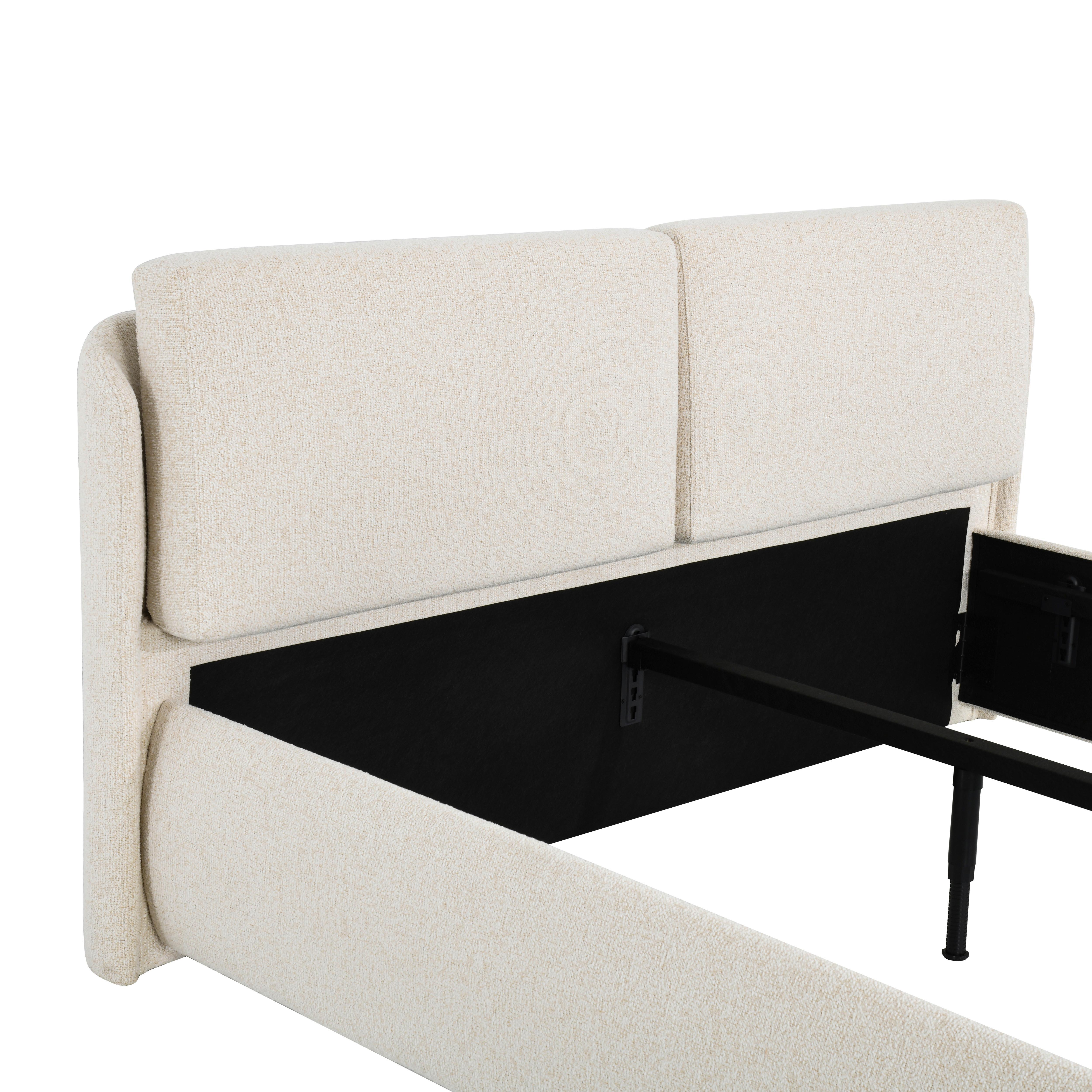 STOPPAD SÄNG LIVORNO - svart/cremefärgad, Klassisk, metall/textil (180/200cm) - Mömax