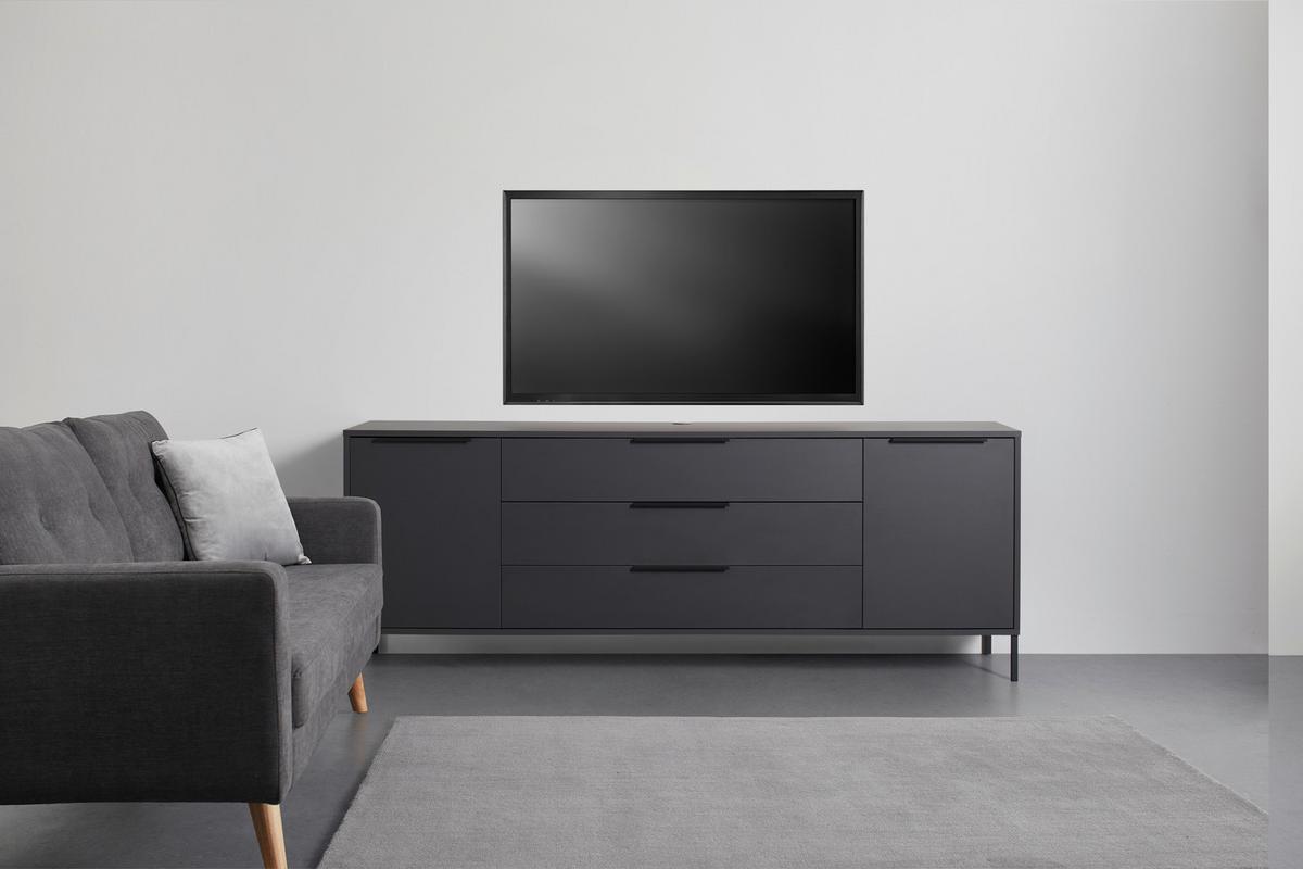 Lowboard in Anthrazit - Anthrazit, Modern (216/67cm) - Premium Living