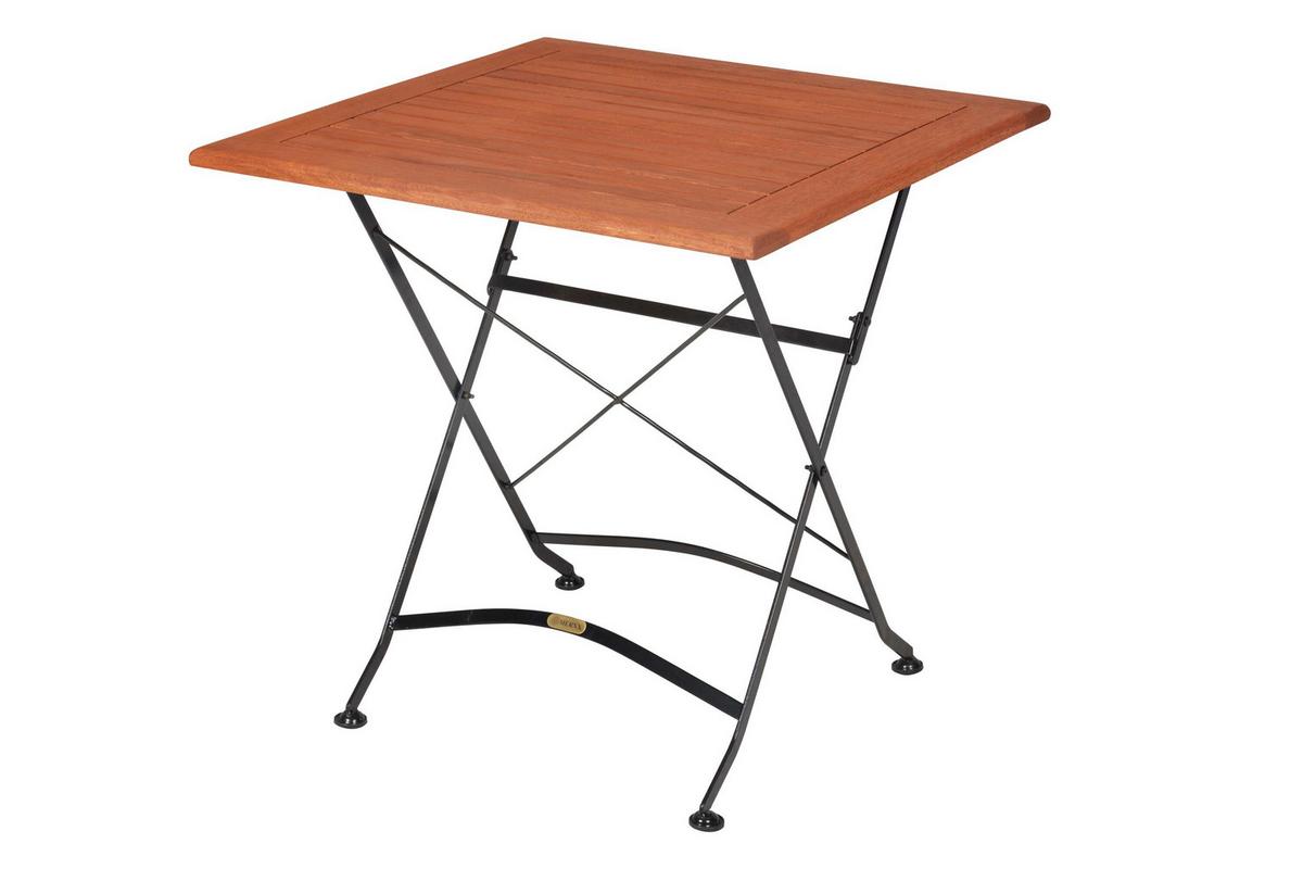 Gartentischgruppe Schlossgarten 3-tlg. - Graphitfarben/Naturfarben, KONVENTIONELL, Holz/Metall - Gardenson