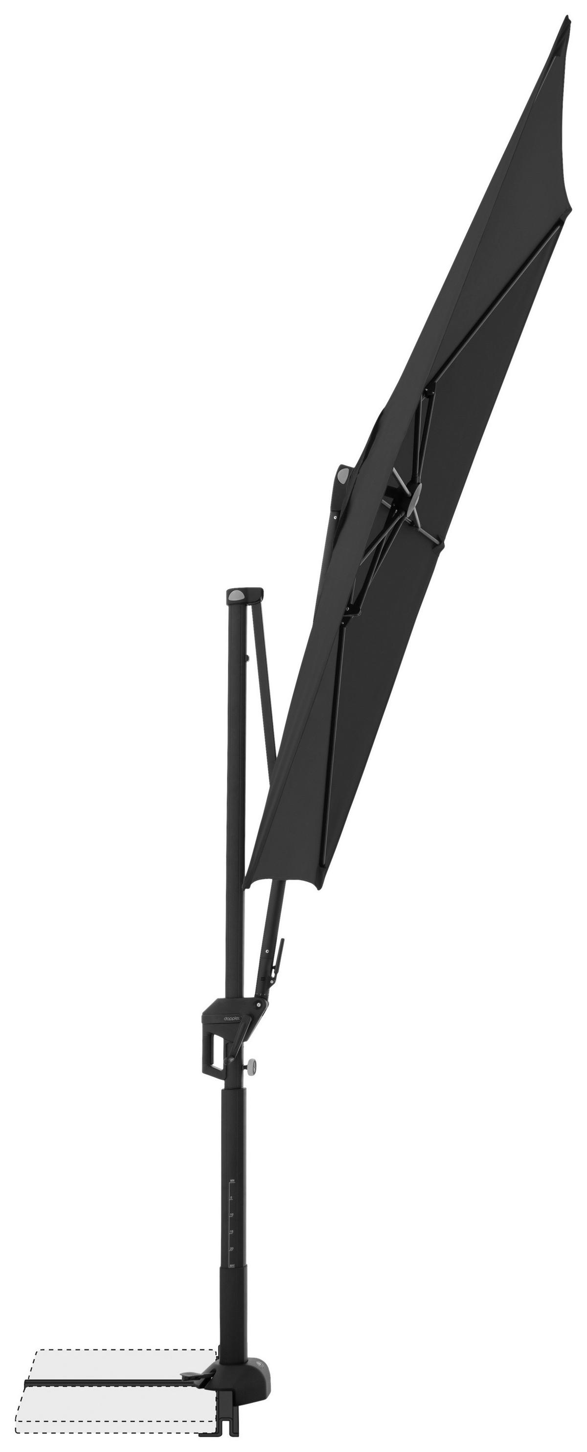 Pendelschirm Active City Schwarz ca. 240x135cm - Anthrazit/Schwarz, Basics, Textil/Metall (240/135cm) - Doppler