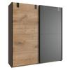 Ormar S Kliznim Vratima Cardiff - boje grafita/boje hrasta, Basics, drvni materijal (180/198/64cm) - Modern Living