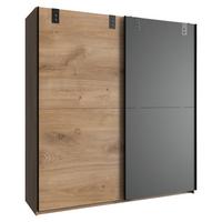 Ormar S Kliznim Vratima Cardiff - boje grafita/boje hrasta, Basics, drvni materijal (180/198/64cm) - Modern Living