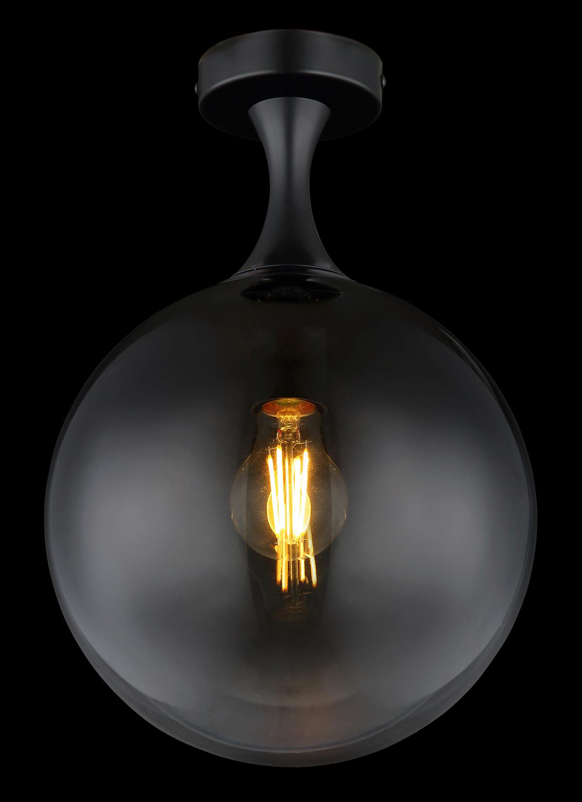 DECKENLEUCHTE 15885D - Schwarz, Design, Glas/Metall (25/37,5cm) - Globo