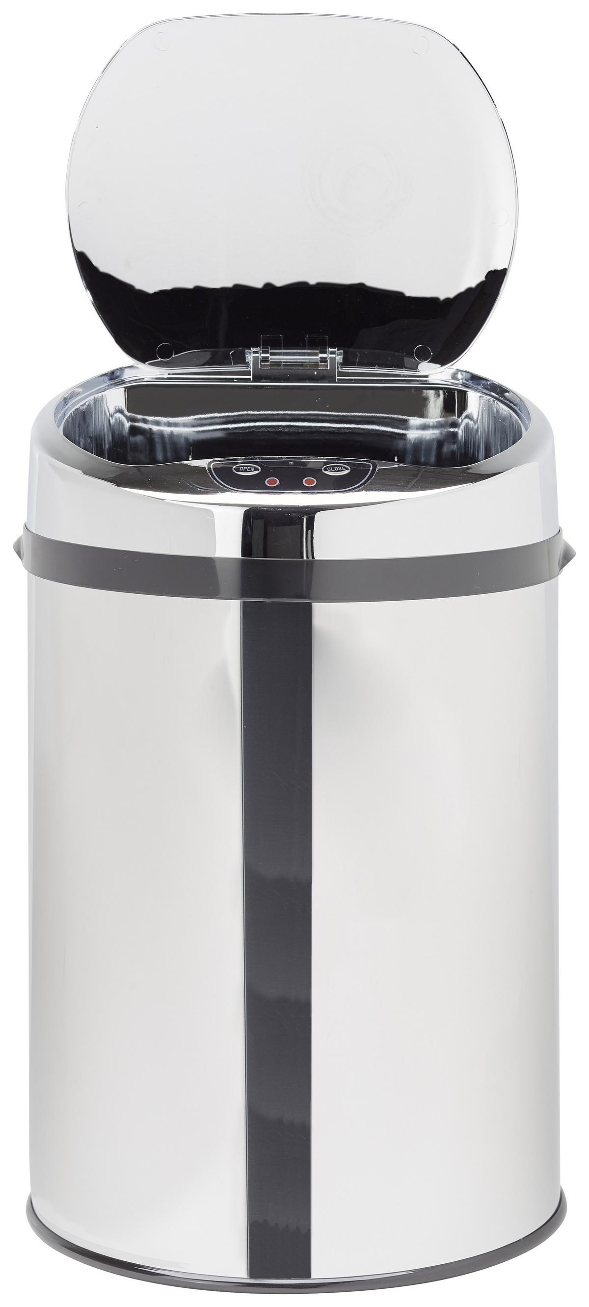 Koš Za Smeti Sensor, 9 L - barve nerjavečega jekla/črna, Trend, kovina/umetna masa (24,5/37,5cm) - Echtwerk