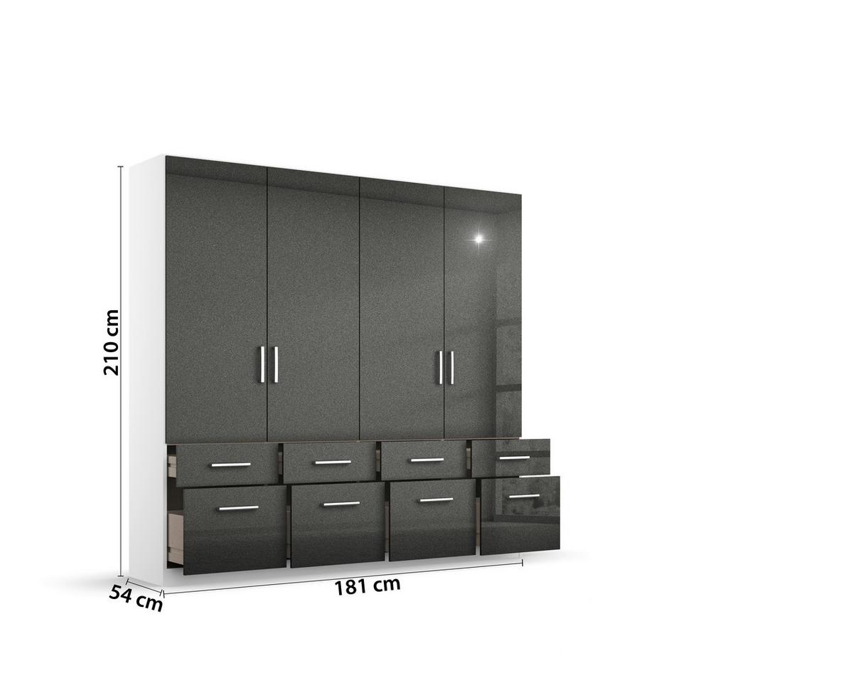 Ormar S Klasičnim Vratima Berlin - bijela/siva, Moderno, drvni materijal/plastika (181/210/54cm) - Modern Living
