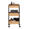 RULLVAGN VICKY -SB- - svart/naturfärgad, Modern, metall/plast (40/81,5/23cm) - Mömax
