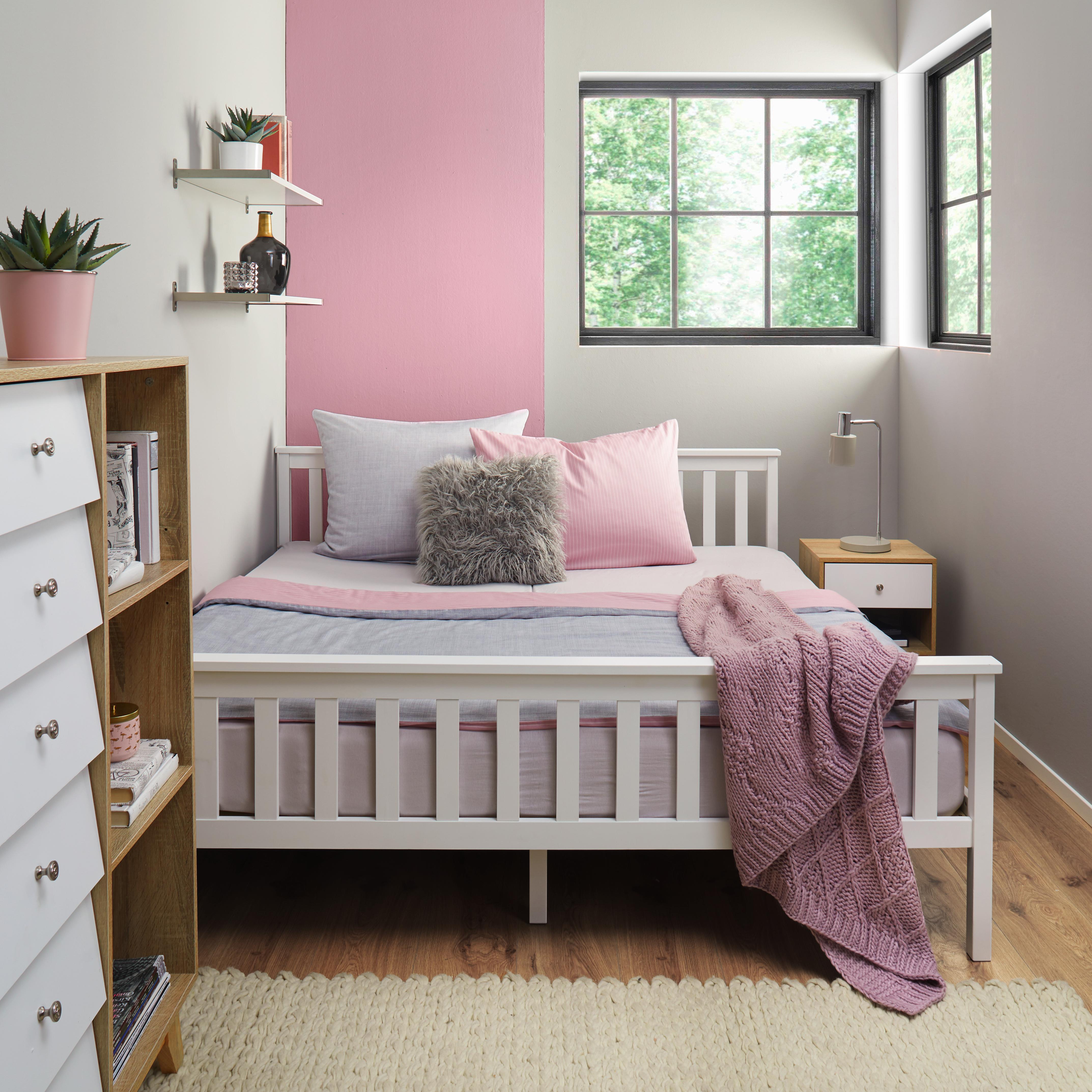 Holzbett in Weiß ca. 180x200cm 'Pina' - Weiß, MODERN, Holz (206/188/82cm) - Bessagi Home