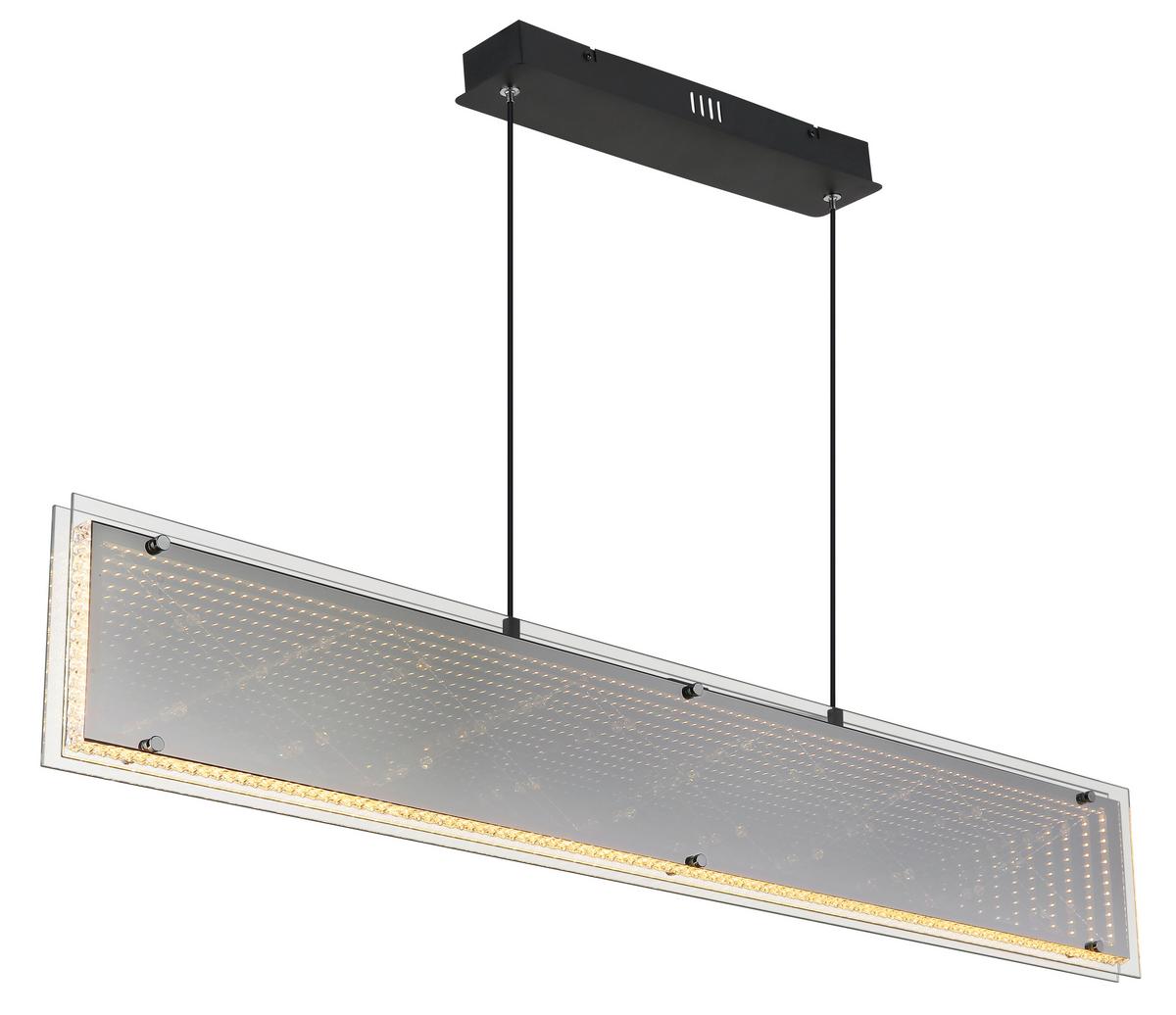 Led Viseća Svjetiljka Mirrora - prozirno/boje kroma, Design, staklo/metal (113/8/120cm) - Globo