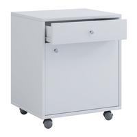 Predalnik Na Kolescih Masola, Bela - siva/bela, Design, umetna masa/leseni material (45/54/38cm) - MID.YOU