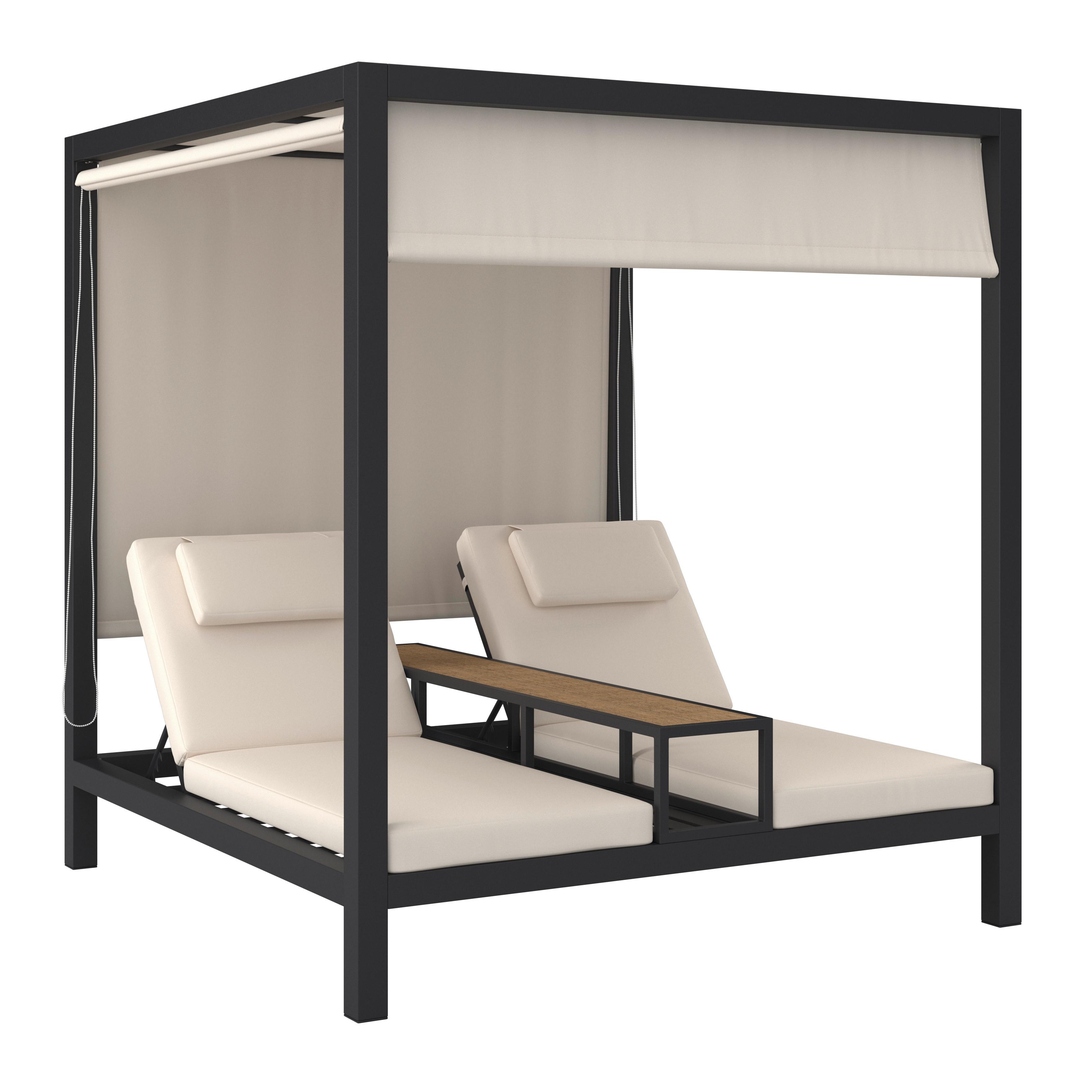 RUND SOLSÄNG FELIPA - beige/mörkgrå, Modern, metall/textil - Bessagi Garden