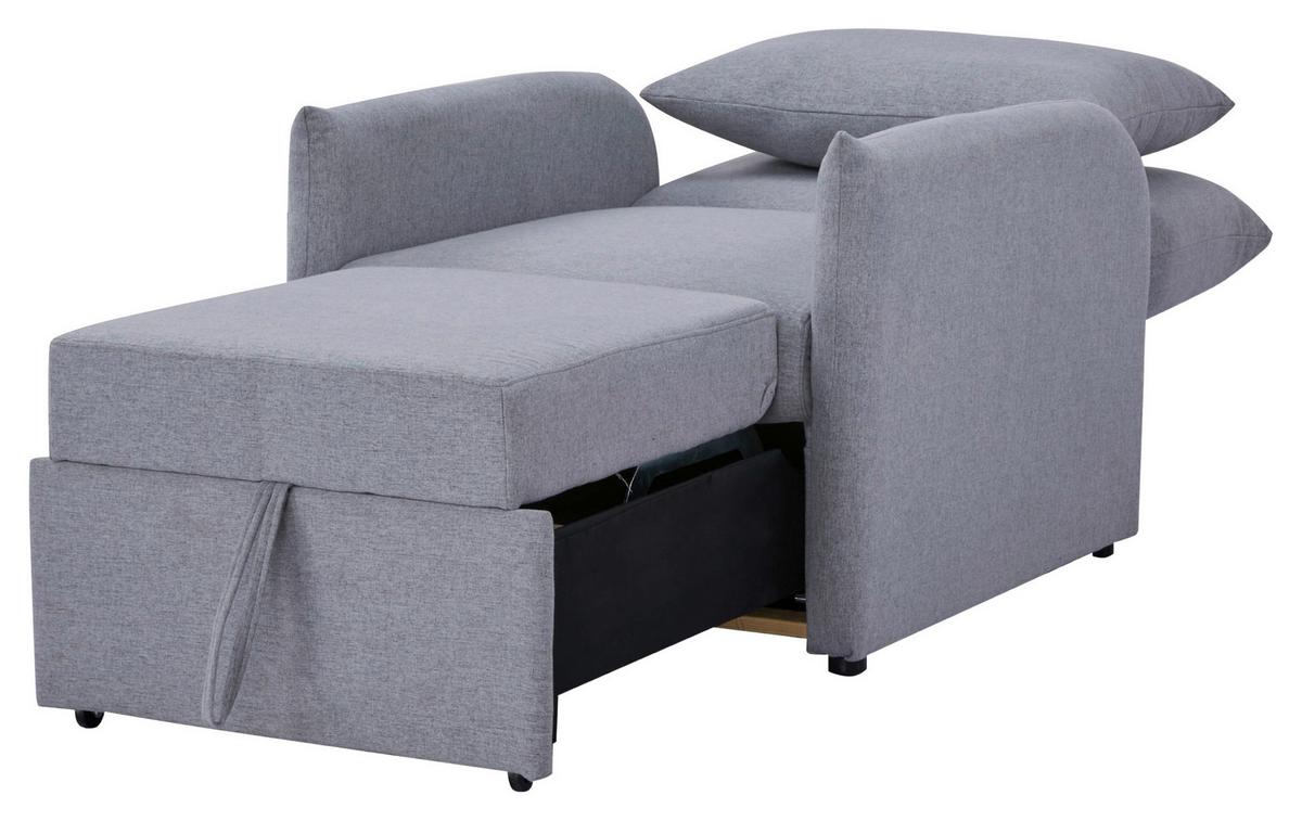 Fotelja Na Razvlačenje Celine - siva/crna, Moderno, drvo/tekstil (84/97/102cm) - Mömax