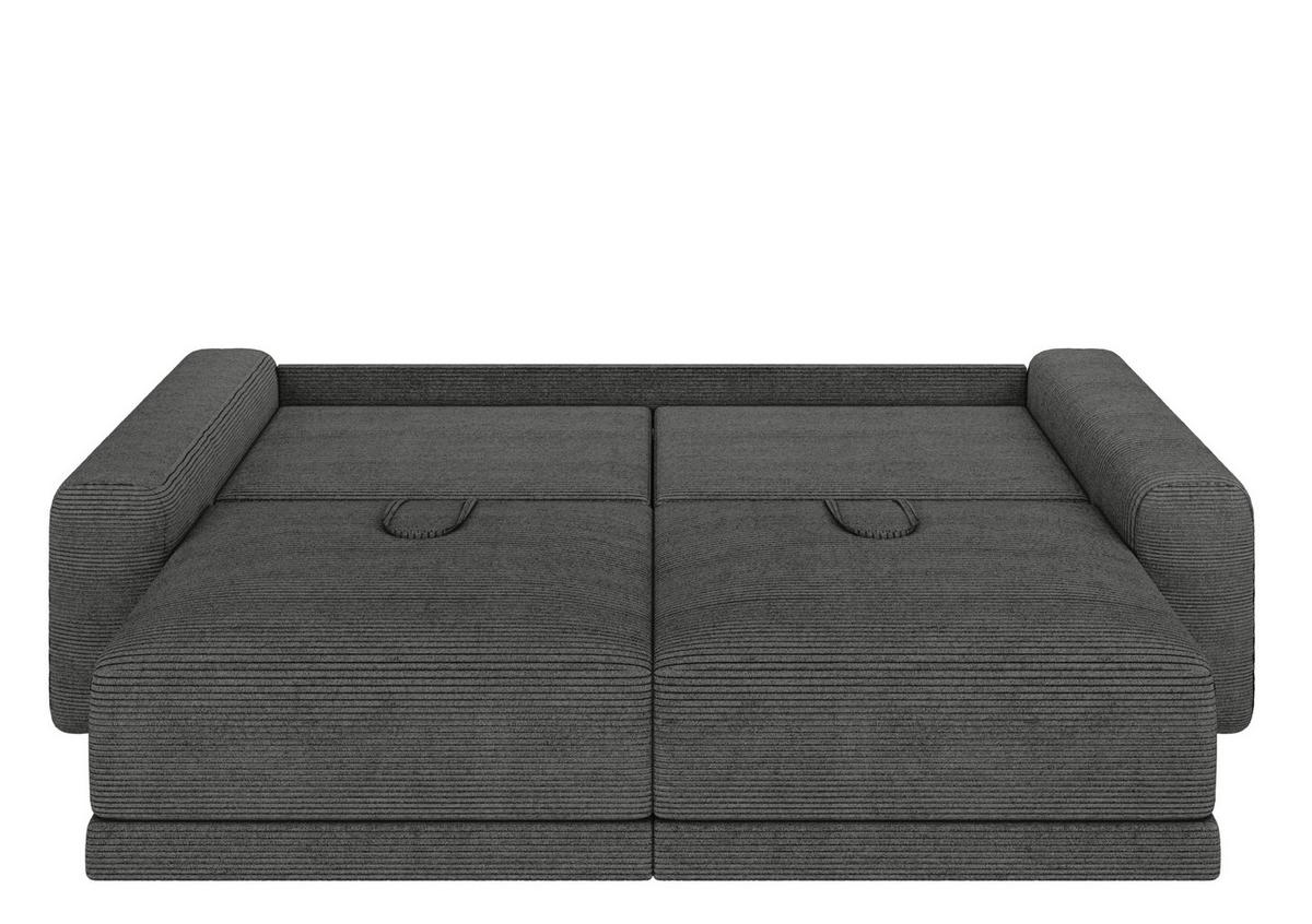 Sofa Plain Dunkelgrau - Dunkelgrau/Schwarz, MODERN, Kunststoff/Textil (256/88/120cm) - Mömax