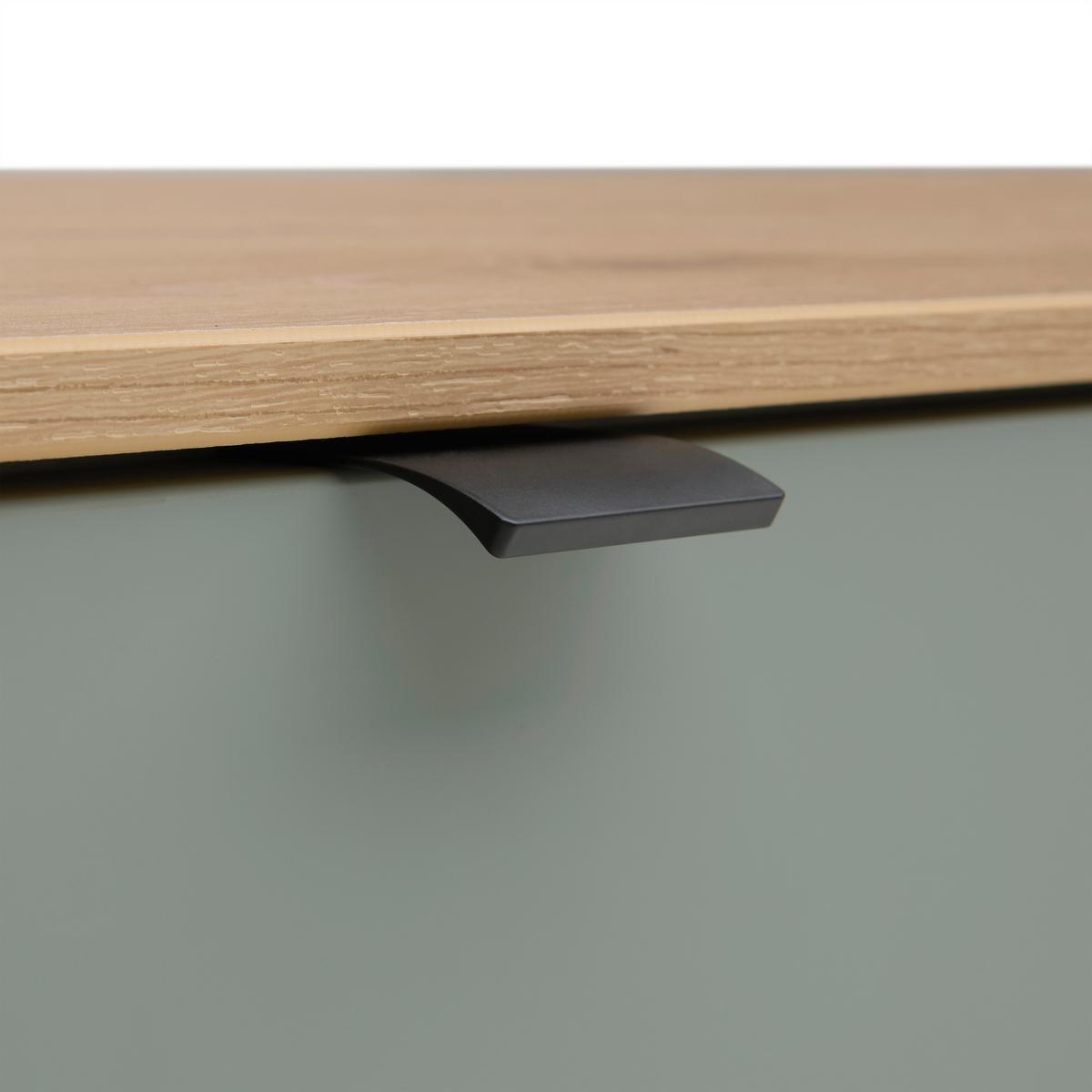 Lowboard Bahia-M Grün/Eiche Artisan - Schwarz/Eiche Artisan, MODERN, Holzwerkstoff/Metall (180/54/41cm) - Mömax