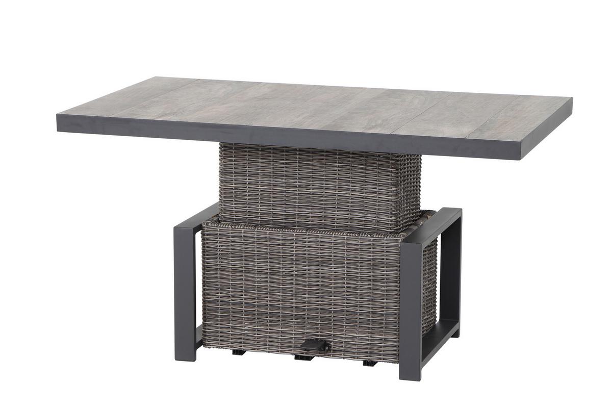 Loungegarnitur Corido 4-tlg. Grau - Grau, Basics, Keramik/Kunststoff (72/103/83cm) - Siena Garden