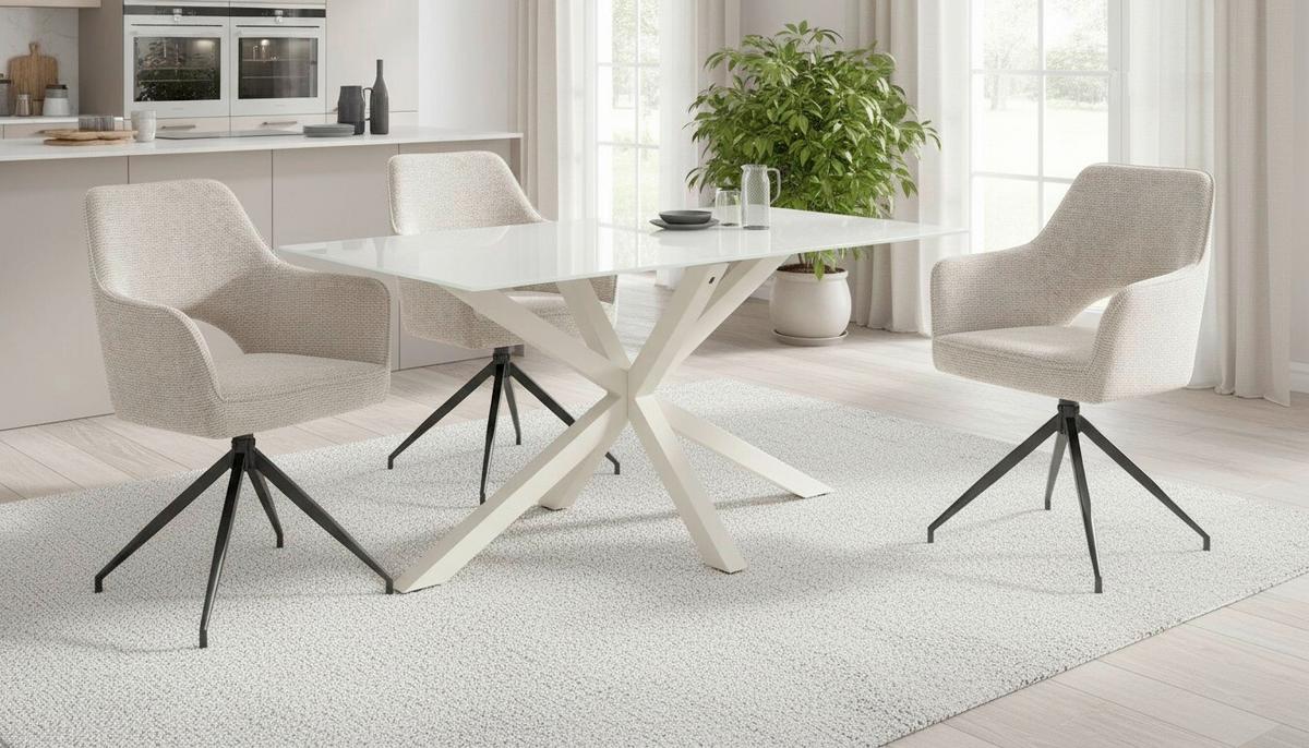 Jedilna Miza Vanda, Kašmir, 160x90 - kašmir, Moderno, kovina/steklo (160/90/75,5cm) - P & B