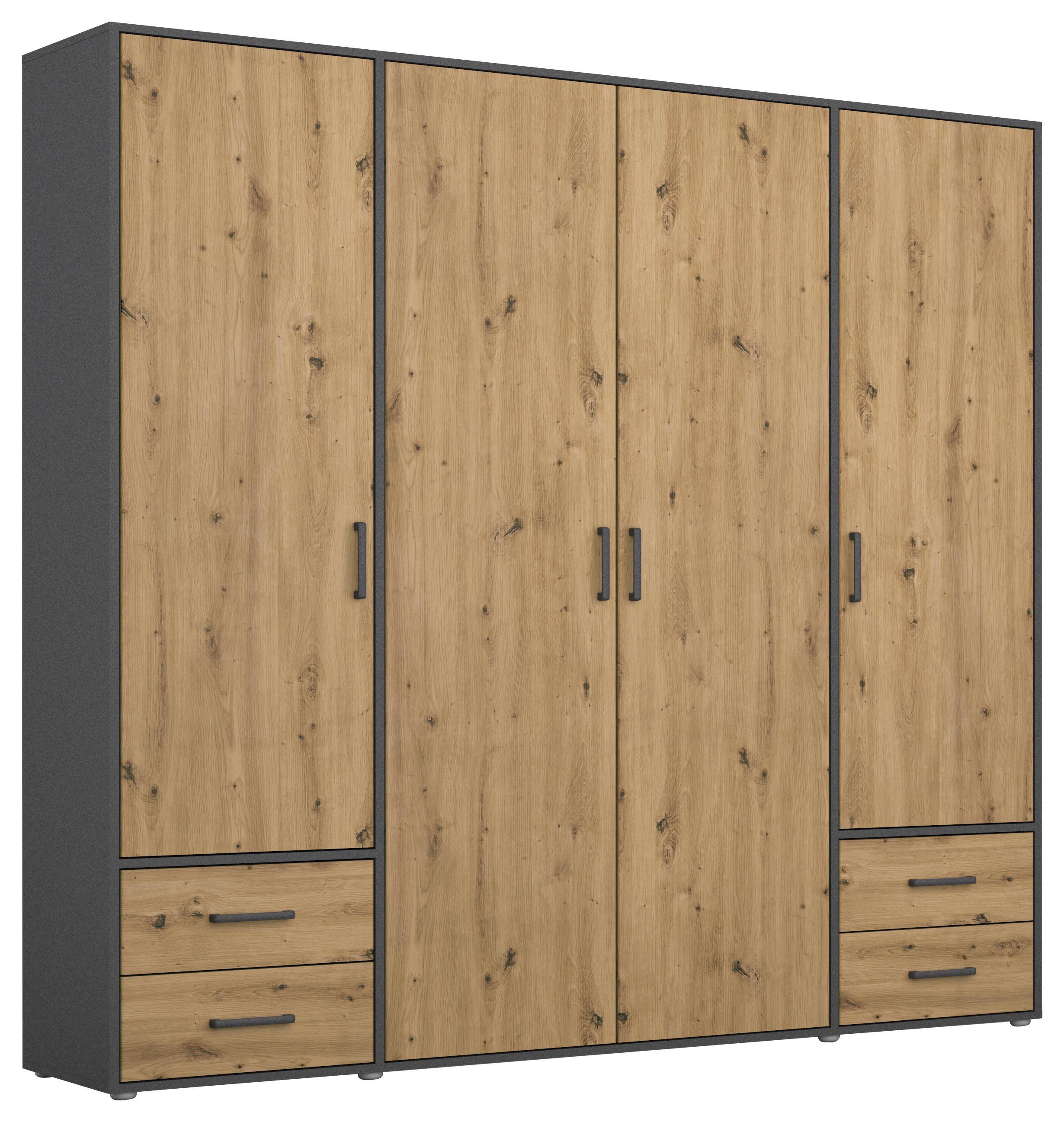 Ormar S Klasičnim Vratima Voyager - siva/hrast Artisan, Moderno, drvni materijal/plastika (187/194/53cm) - Modern Living