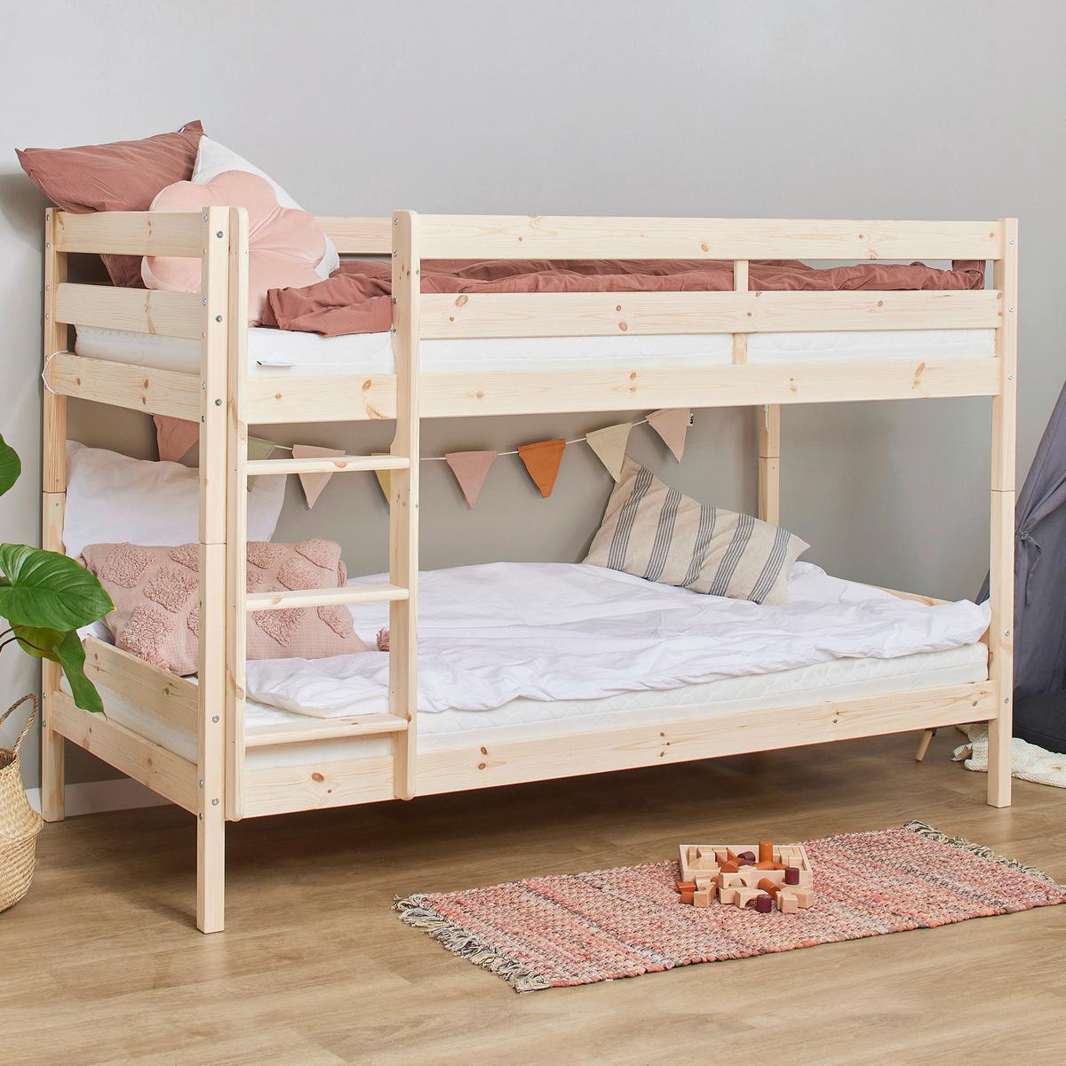 Etagenbett ECO COMFORT Naturarben Echtholz vollmassiv - Naturfarben, MODERN, Holz (90/200cm) - MID.YOU