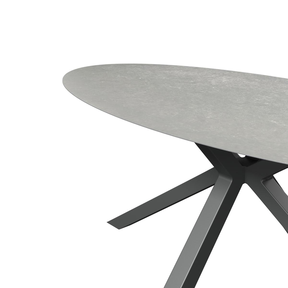 Gartentisch Bari Anthrazit ca. 200x75x100cm - Anthrazit, MODERN, Glas/Metall (200/100/75cm) - Mömax