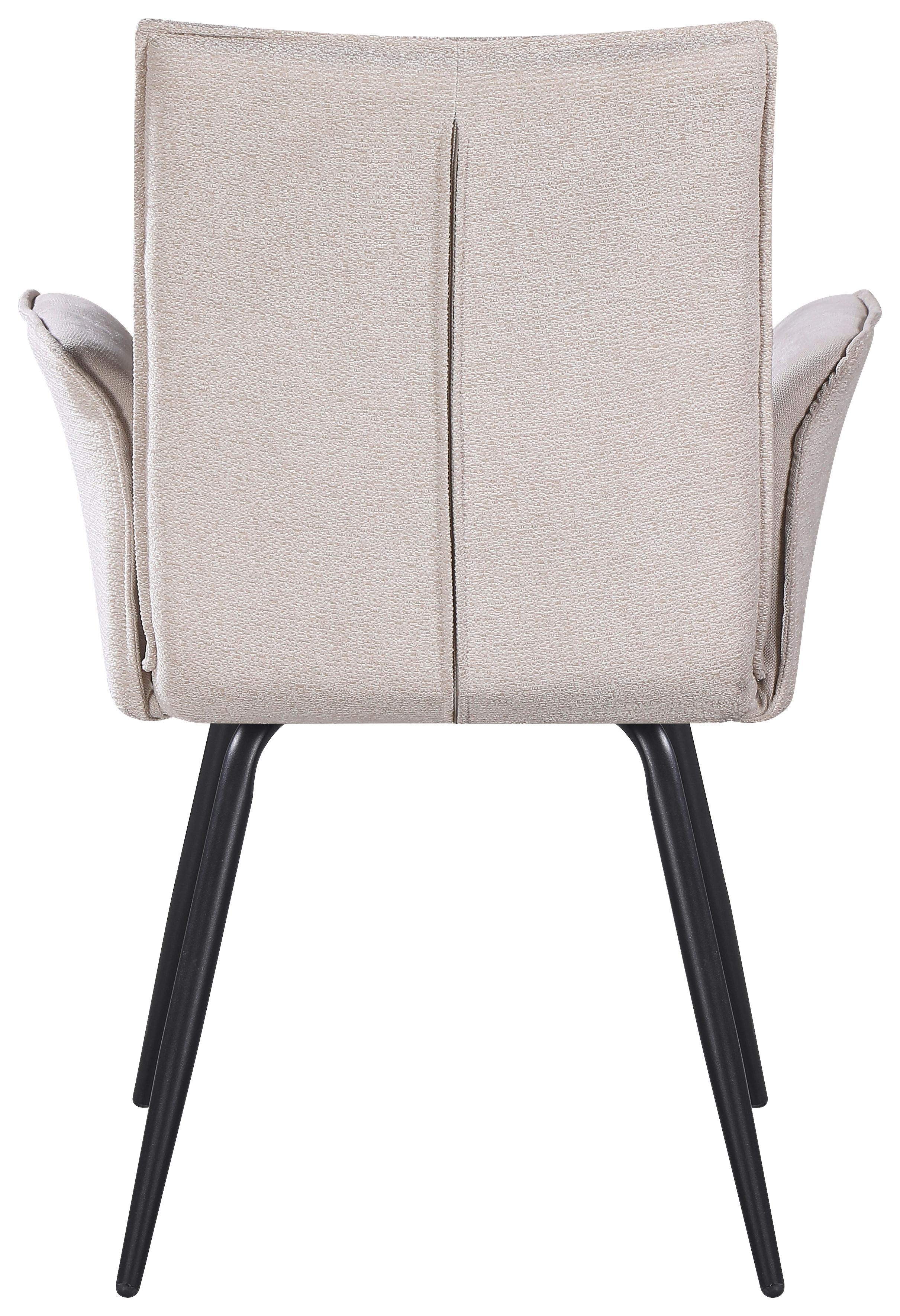STOL MED ARMSTÖD NOVA - beige/svart, Modern, metall/textil (63/88/63cm) - Mömax
