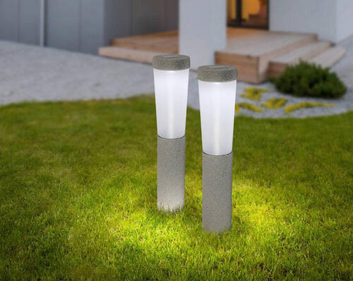 Set Solarne Svjetiljke 33785-2 Set 2/1 - siva, Design, plastika (7,7/45,6cm)