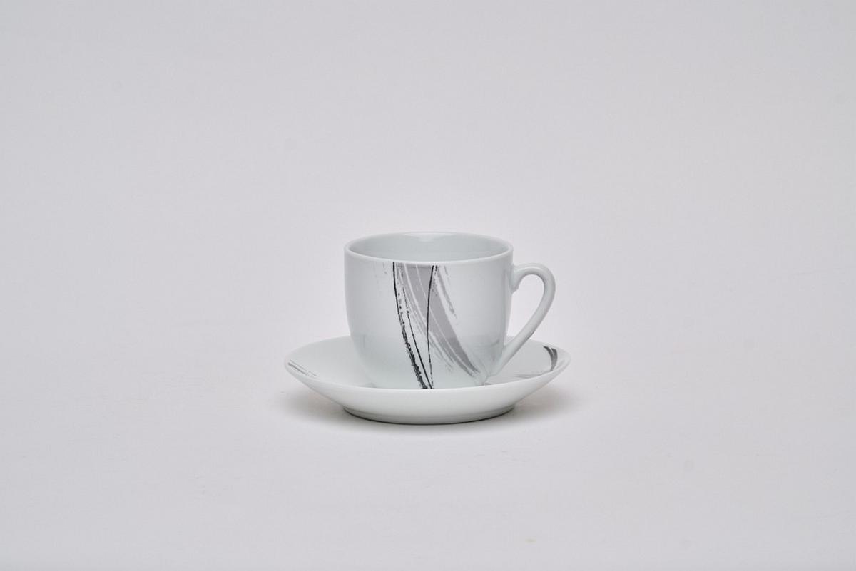 SERWIS OBIADOWO-ŚNIADANIOWY ROMA - czarny/biały, Basics, ceramika - Novel